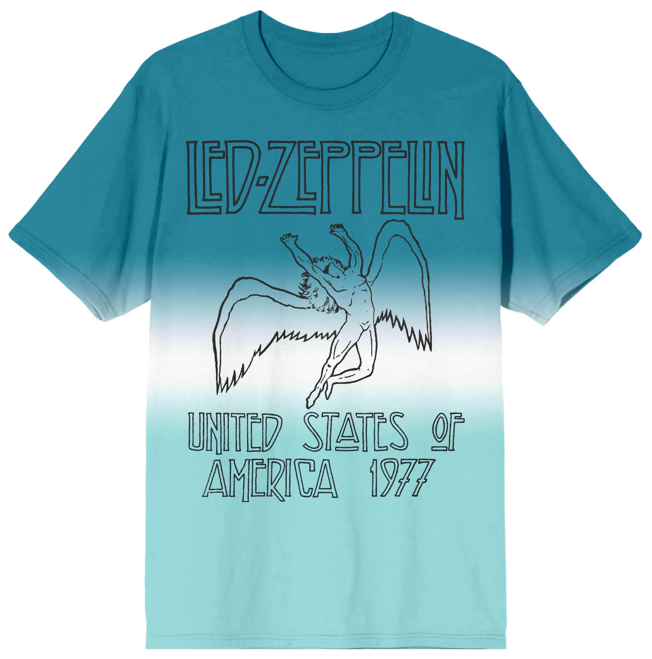 Led Zeppelin Teal Ombre Short Sleeve Tee for Men