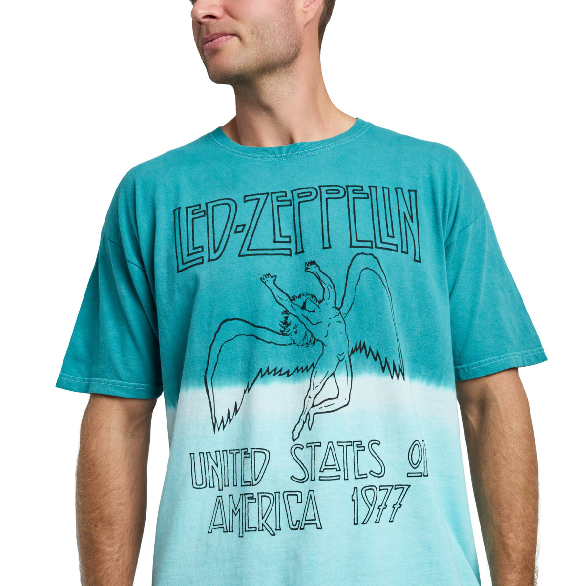 Led Zeppelin Teal Ombre Short Sleeve Tee for Men
