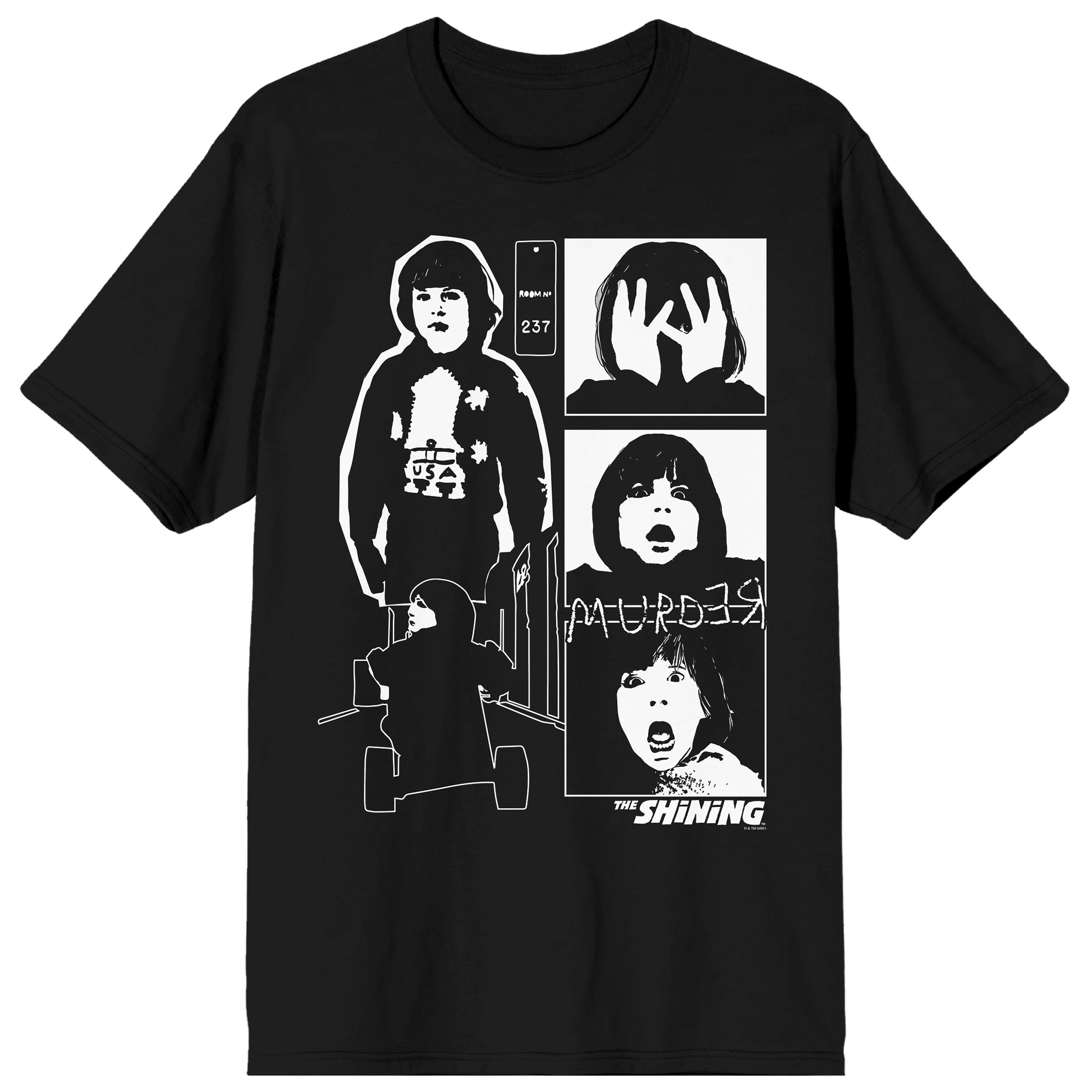 The Shining Danny Collage Crew Neck Short Sleeve Men's Black T-shirt