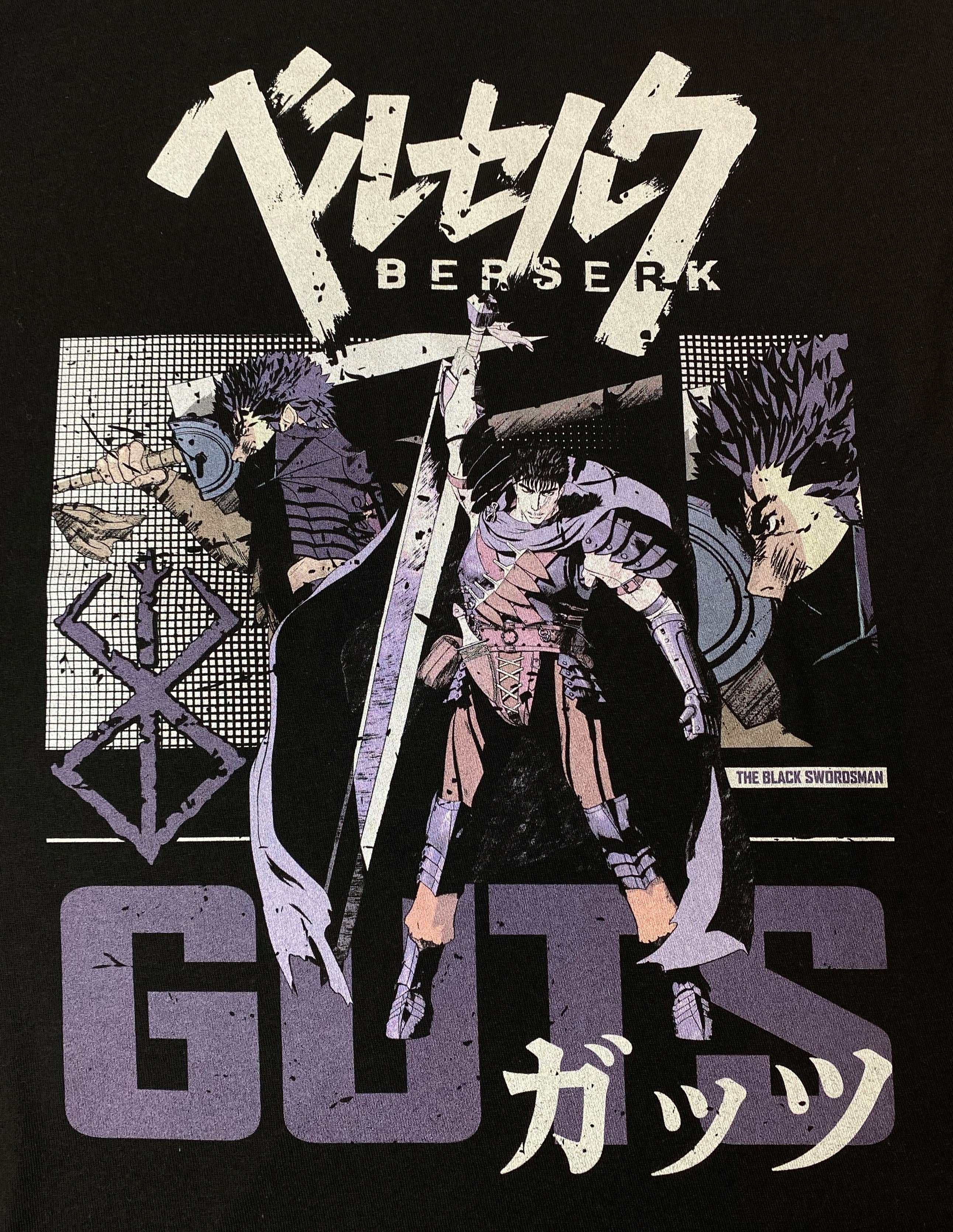 Berserk Guts Slick Squad Kanji Men's Black Short Sleeve Tee