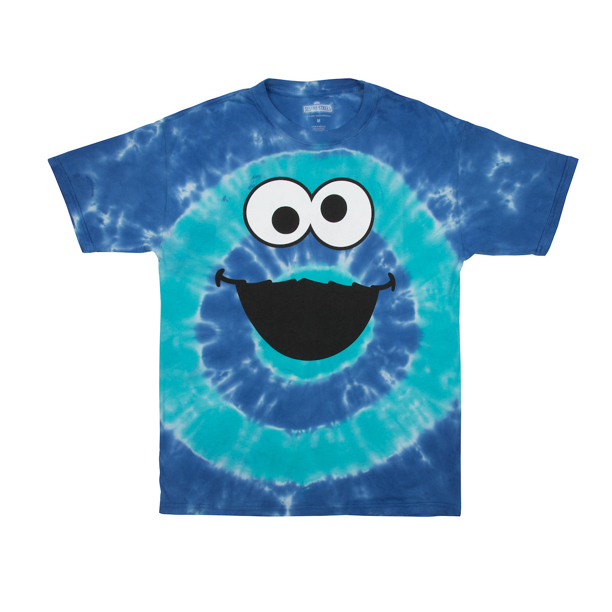 Sesame Street Cookie Monster Crew Neck Short Sleeve Tie Dye Men's T-shirt