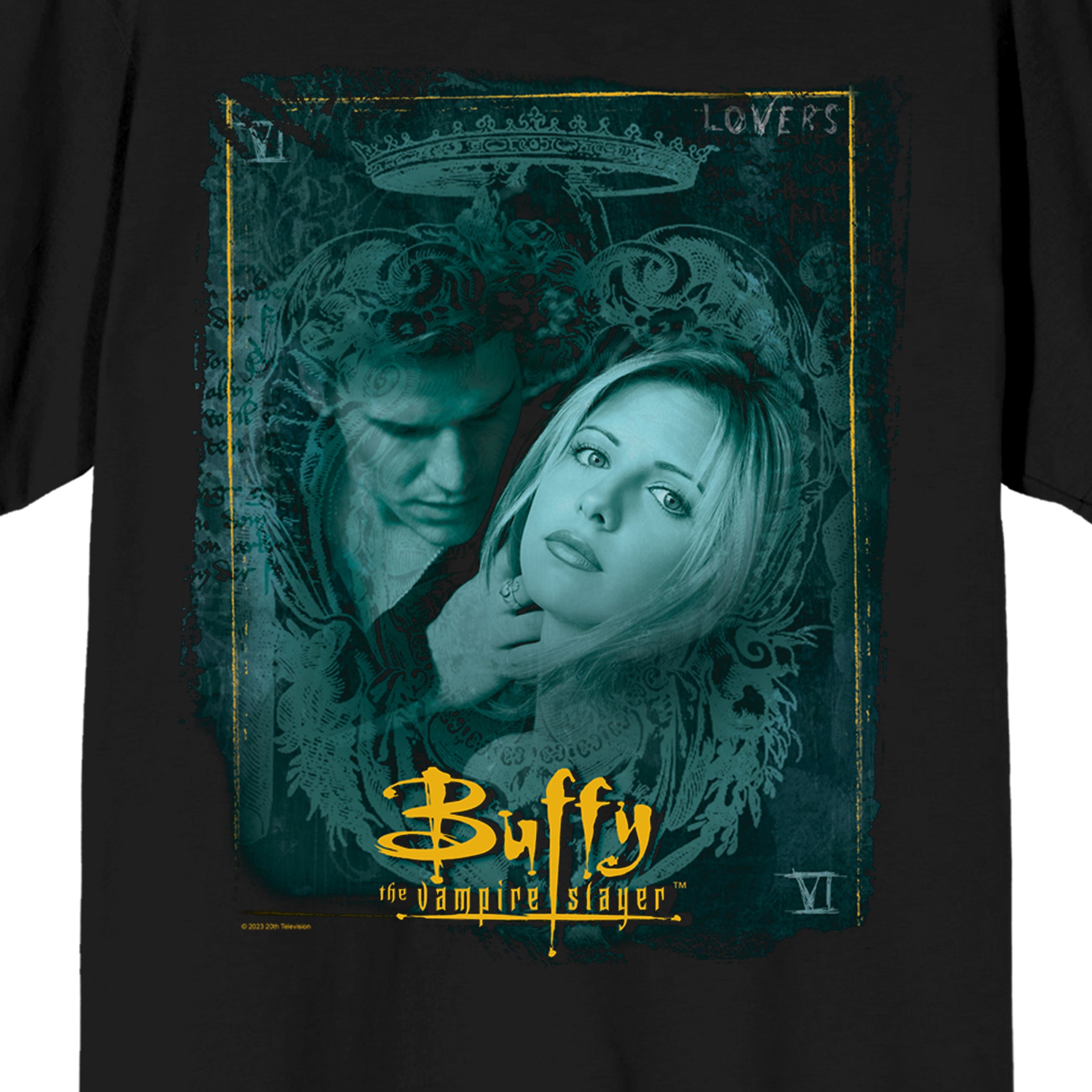 Buffy The Vampire Slayer Buffy Anne & Angel Crew Neck Short Sleeve Men's Black T-shirt
