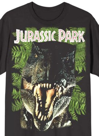 Jurassic Park Oversized T-Rex Men's Black Crew Neck Short Sleeve T-shirt