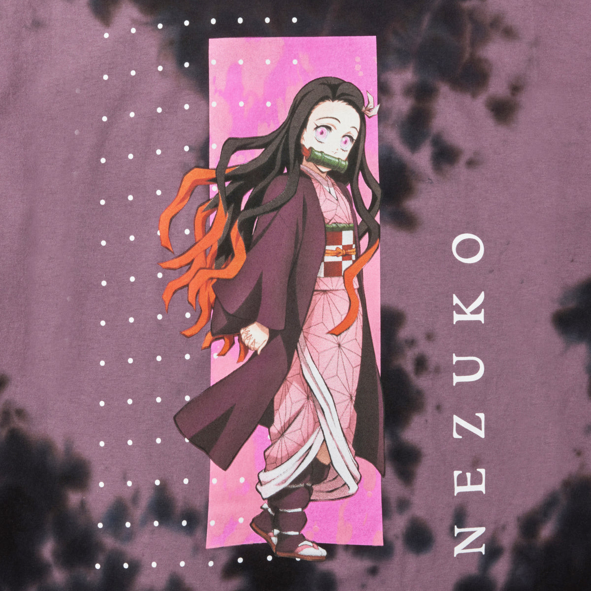 Demon Slayer Nezuko Purple Wash Graphic Tee Shirt for Men