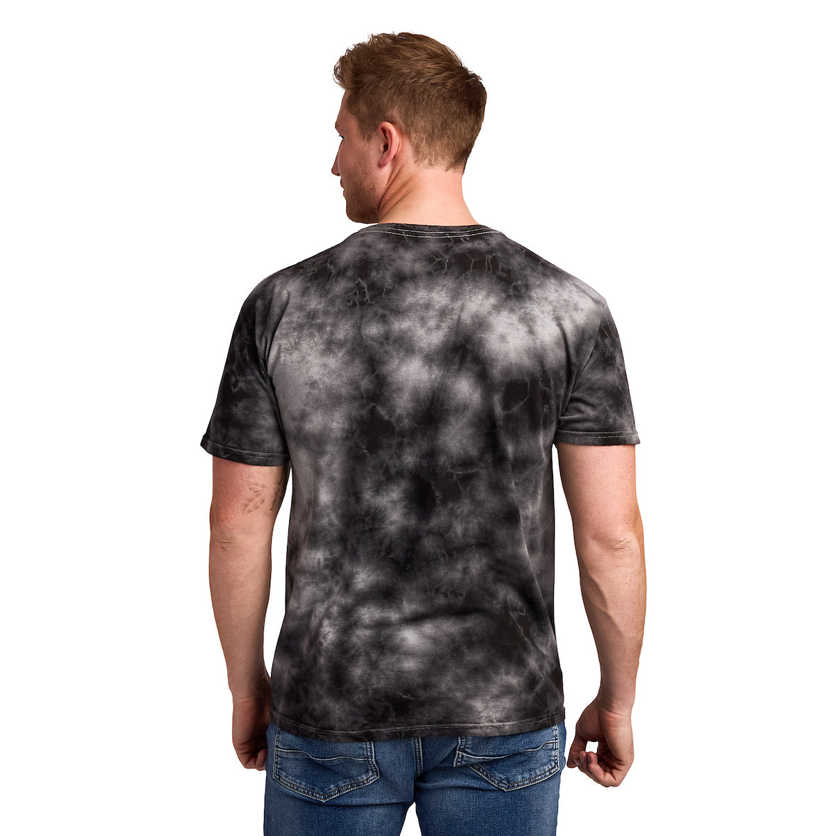 Ghost Face Stretched Graphic Adult Black Cloud Wash Short Sleeve Tee