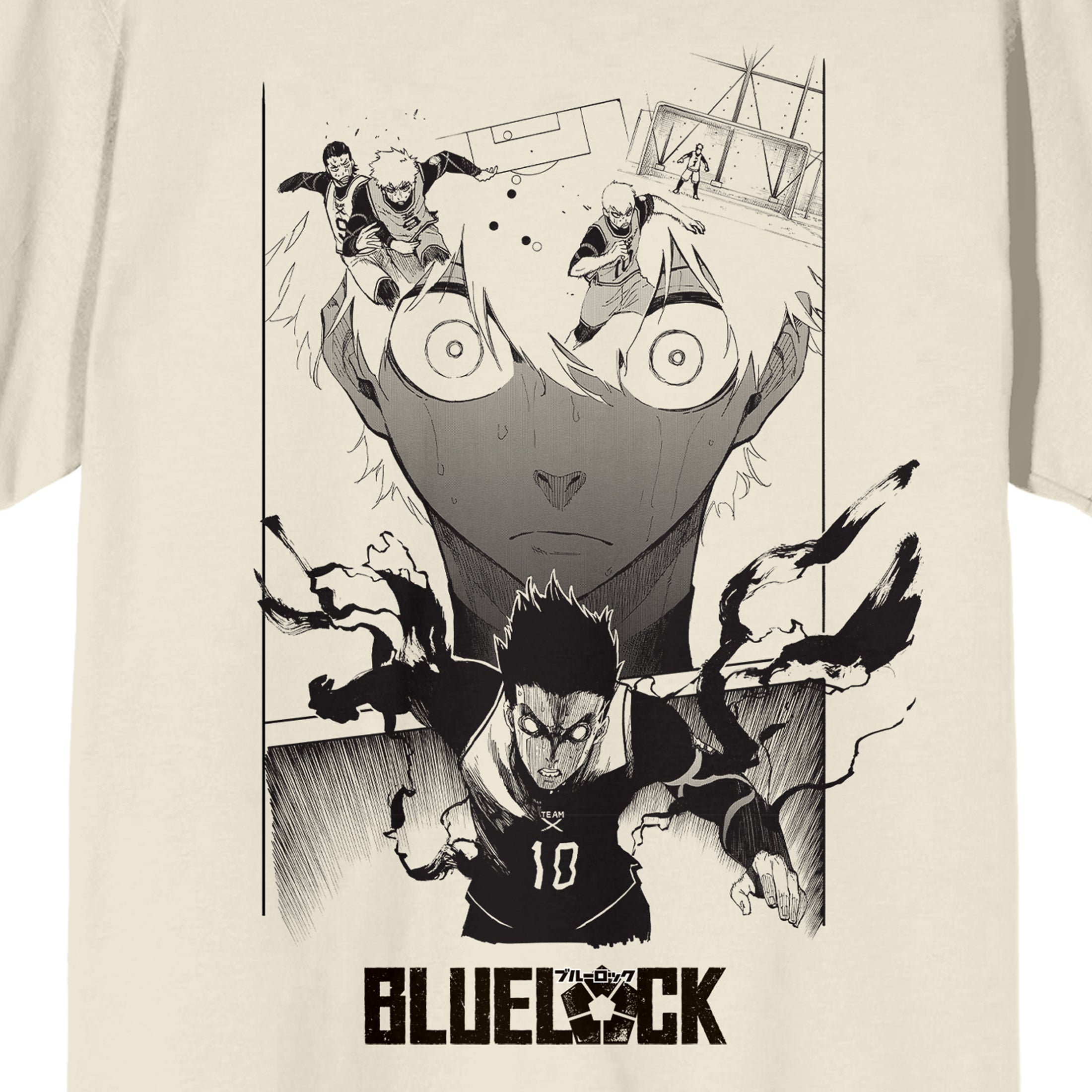 Blue Lock Manga Isagi Baro Aura Vision Crew Neck Short Sleeve Natural Men's T-shirt