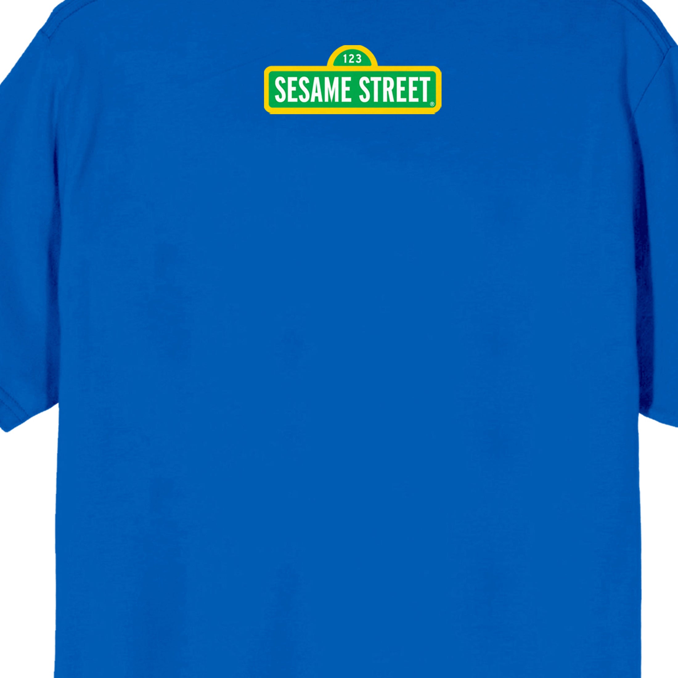 Sesame Street Cookie Monster Face Crew Neck Short Sleeve Men's Royal Blue T-shirt