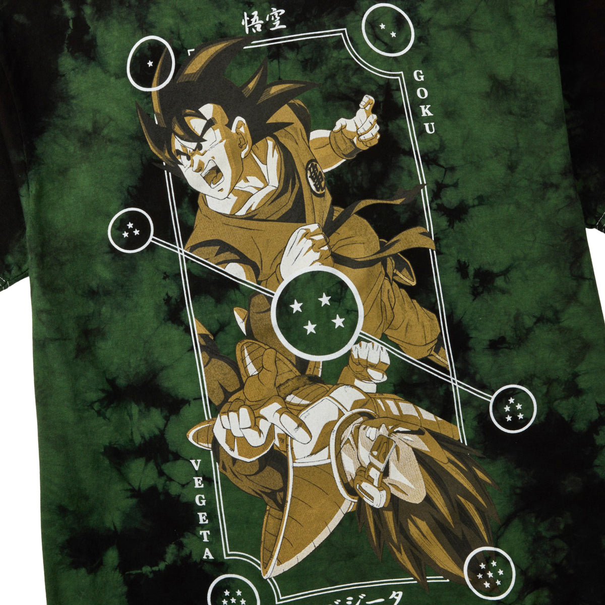 Dragon Ball Z Goku Vegeta Playing Card Wash Tee Shirt for Men