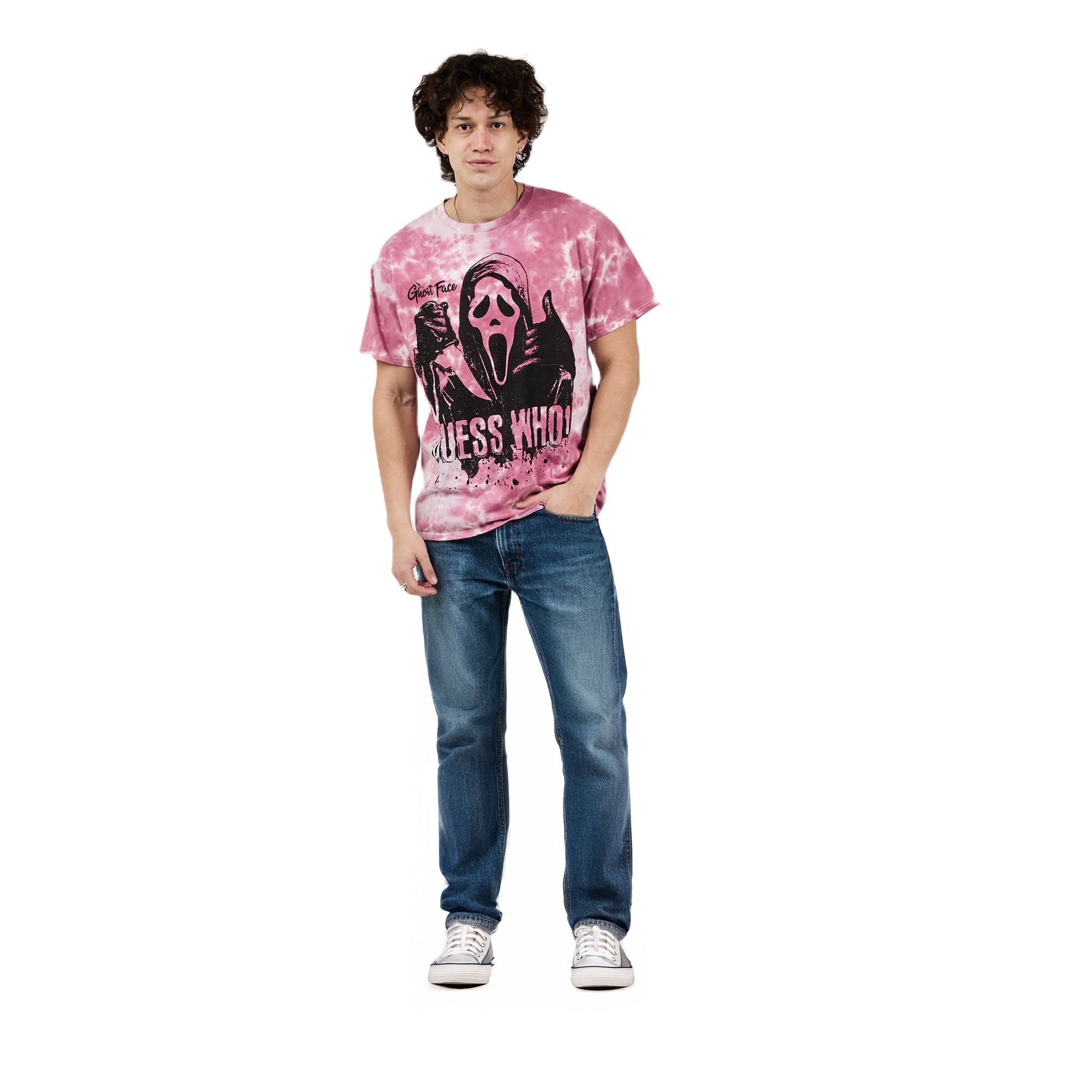 Ghost Face "Guess Who?" Adult Cloud Wash Short Sleeve Tee