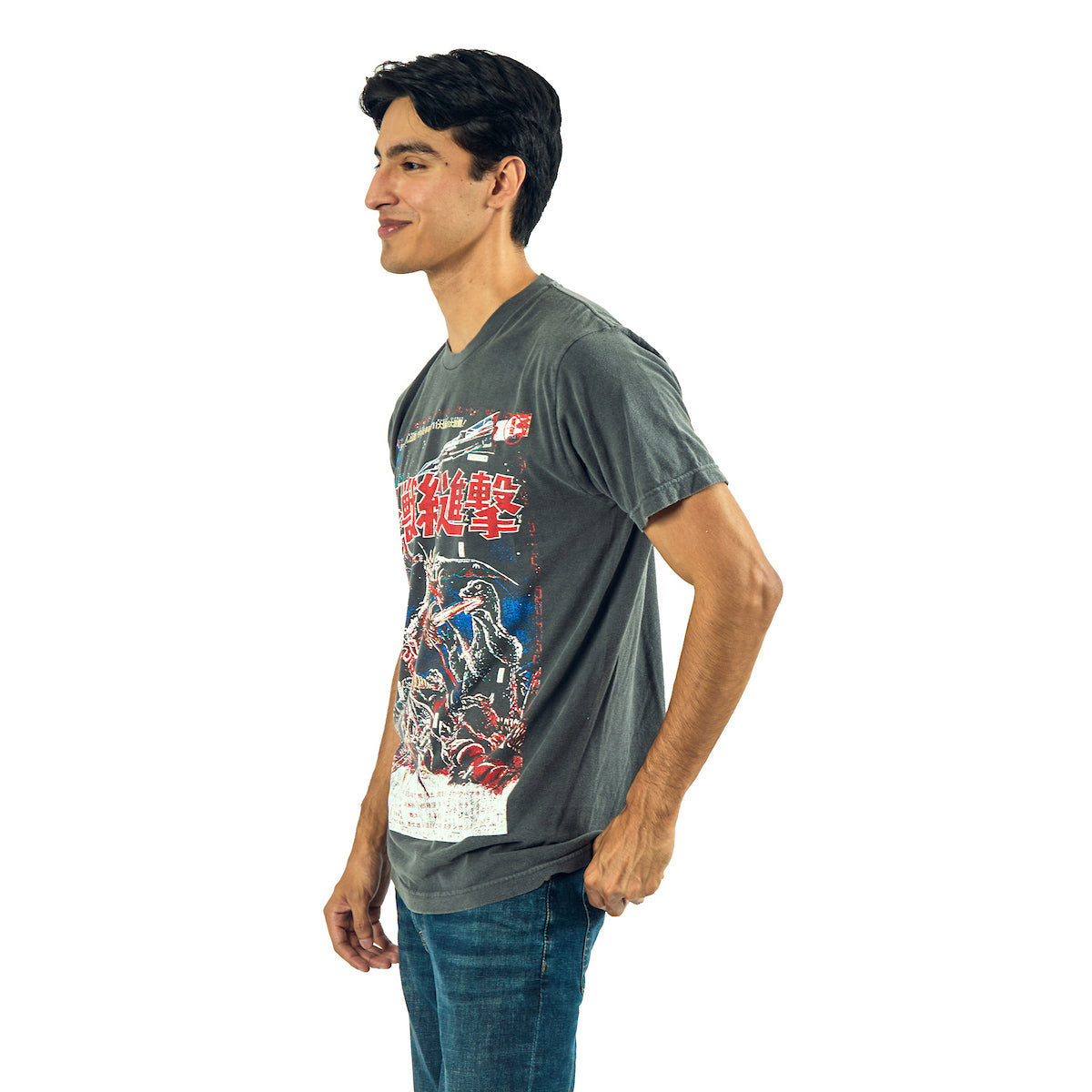 Godzilla Oversized Godzilla Vs. Gigan Poster Art Crew Neck Short Sleeve Men's Black T-shirt