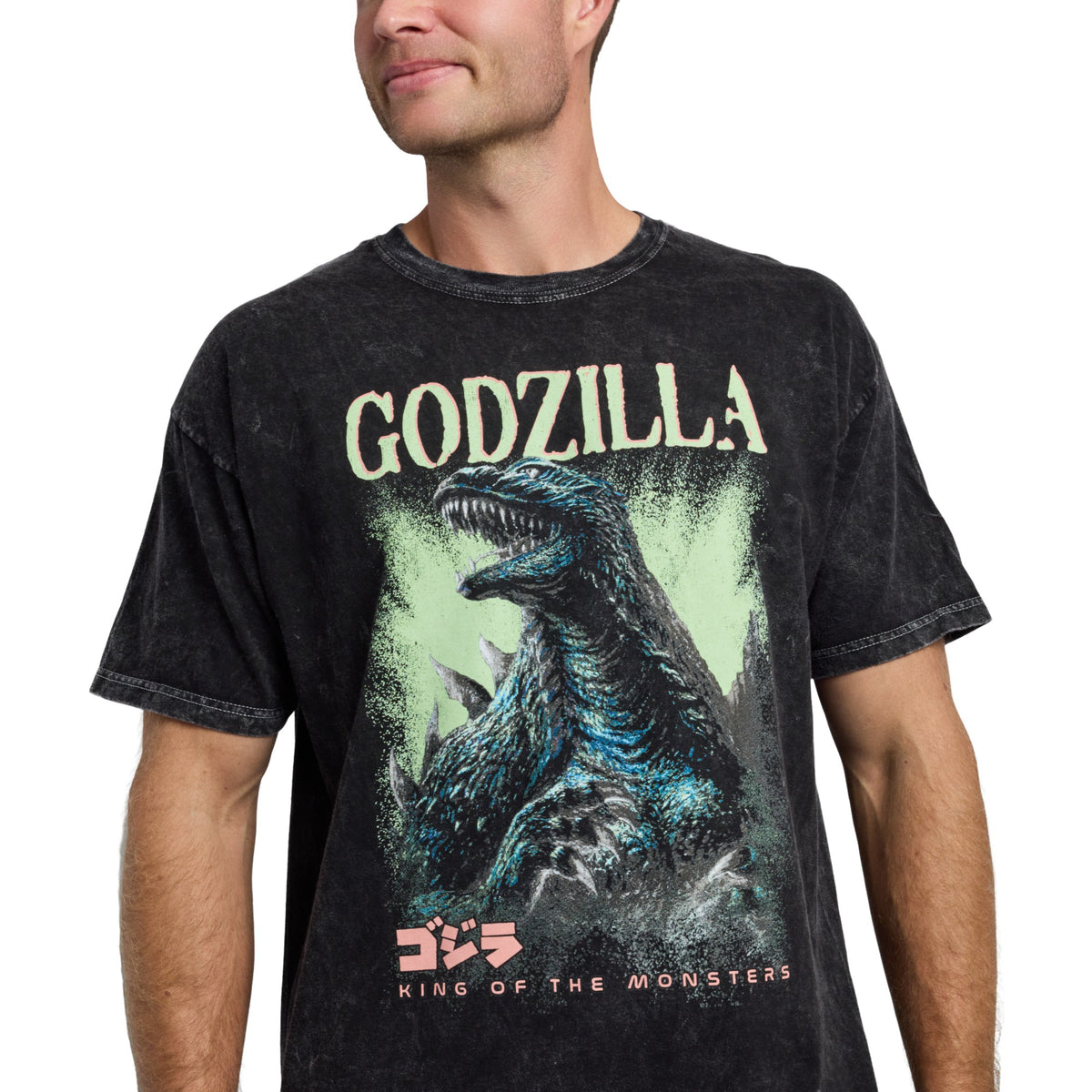 Godzilla King Of The Monsters Mineral Wash Tee For Men