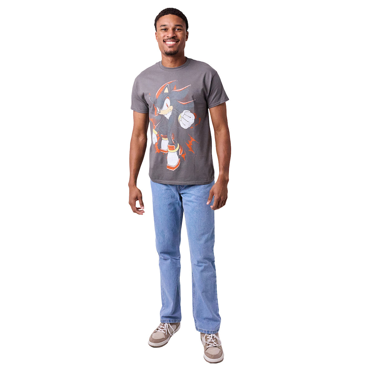 Sonic the Hedgehog Shadow Vintage Adult Black Crew Neck Short Sleeve Tee