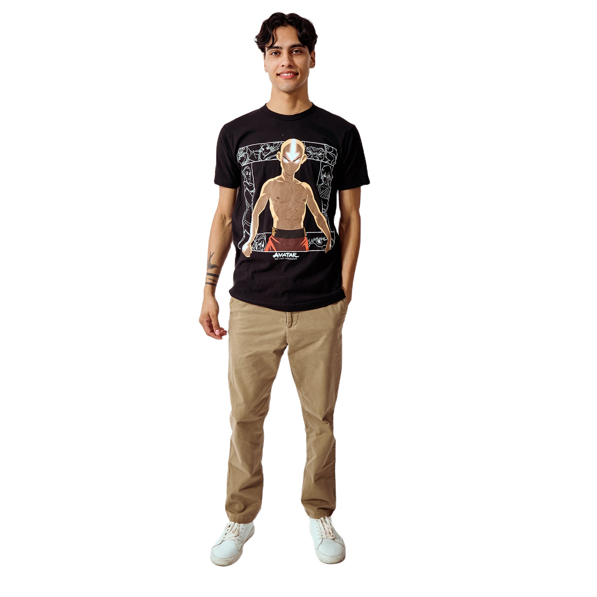 Avatar: The Last Airbender Glowing Aang Men's Black Short Sleeve Tee