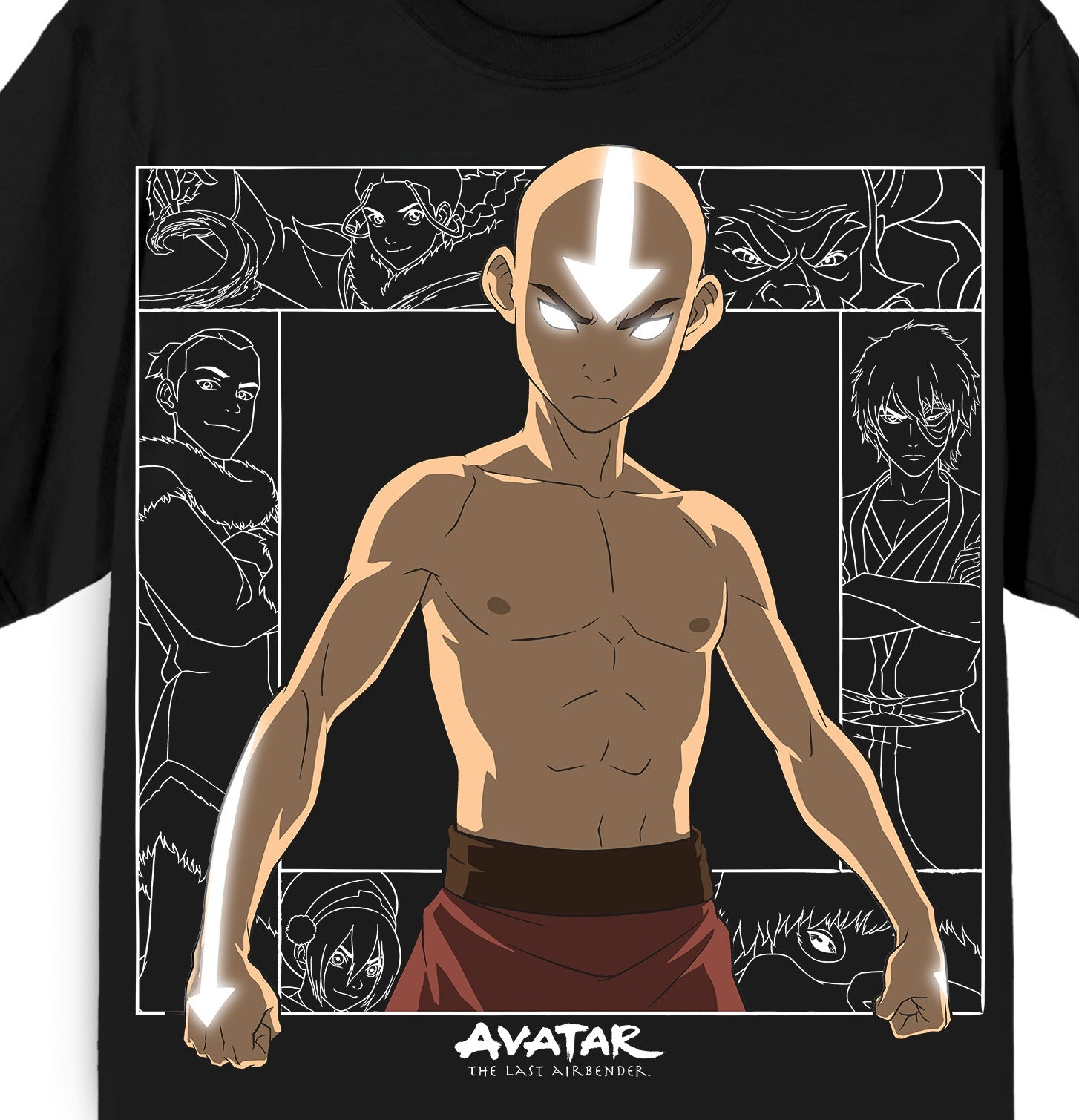 Avatar: The Last Airbender Glowing Aang Men's Black Short Sleeve Tee