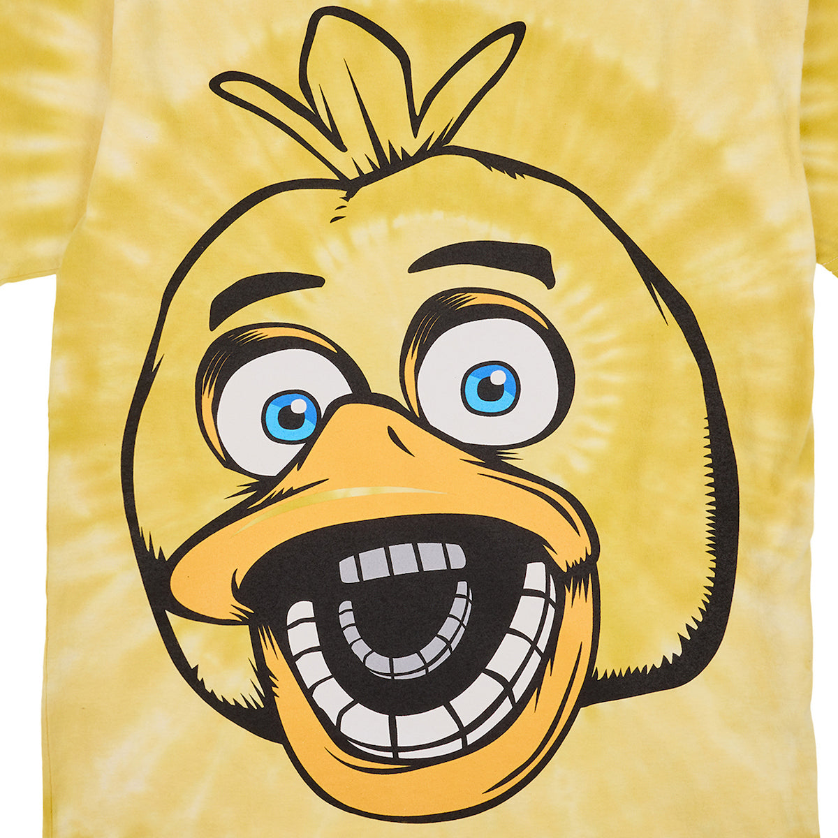 Five Nights At Freddy's Chica Men's Yellow Spiral Tie-Dye Crew Neck Short Sleeve T-shirt