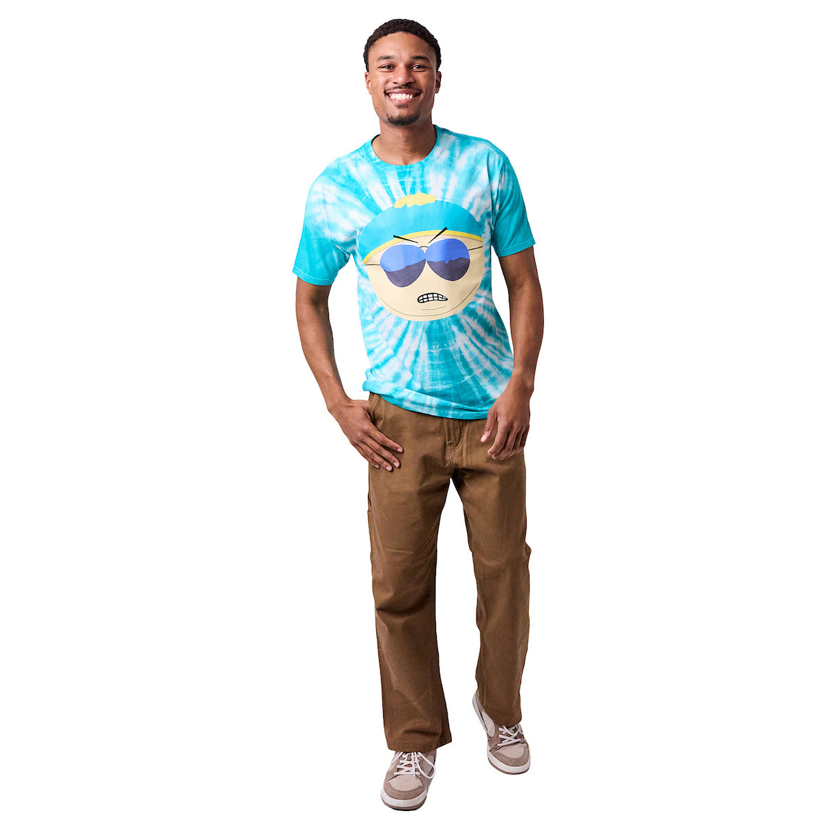 South Park Eric Cartman Men's Blue Tie Dye Short Sleeve Tee