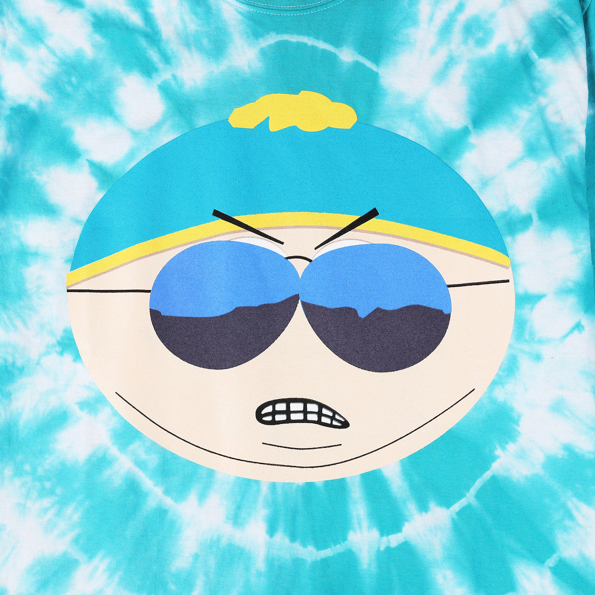 South Park Eric Cartman Men's Blue Tie Dye Short Sleeve Tee