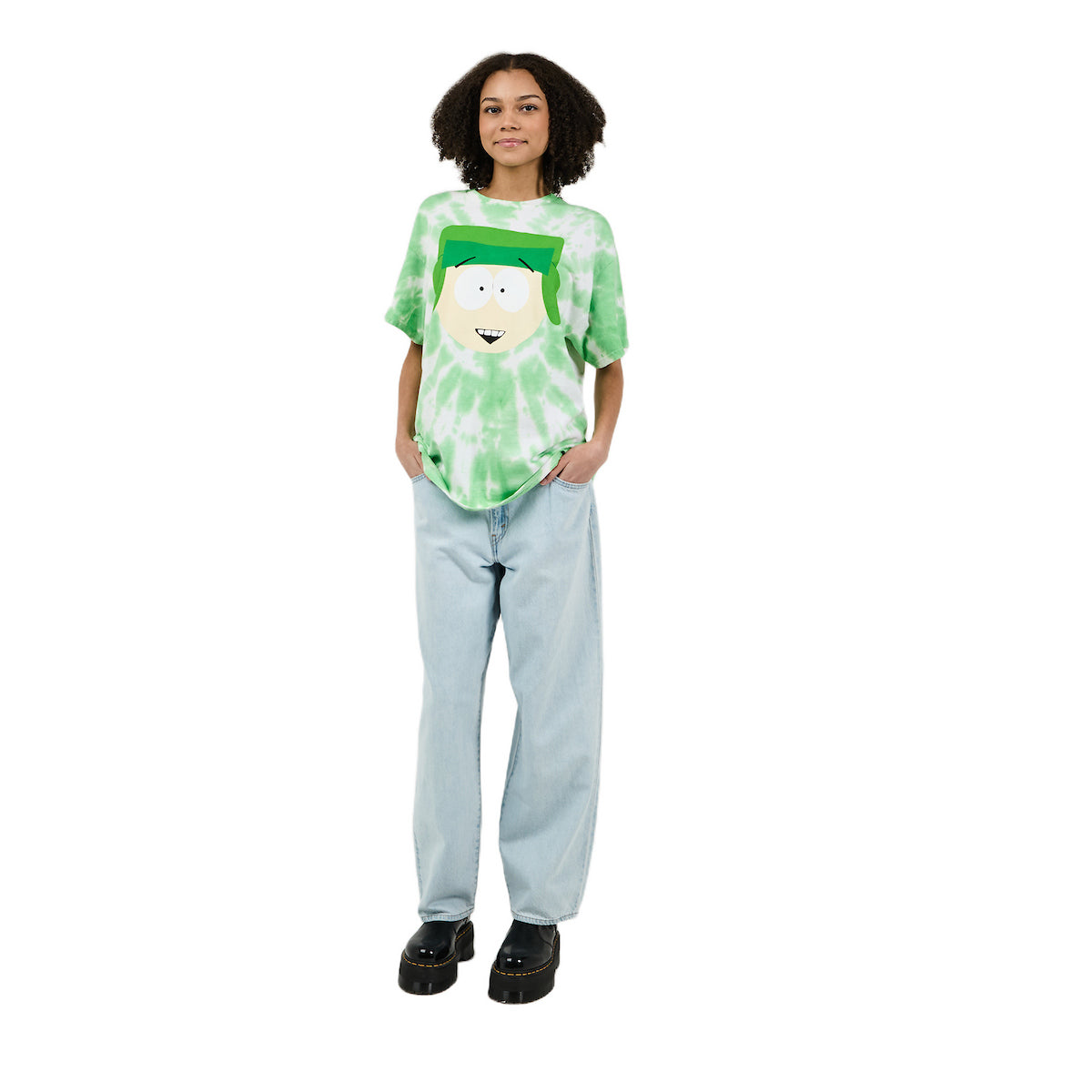 South Park Kyle Adult Green Spiral Tie Dye Short Sleeve Tee