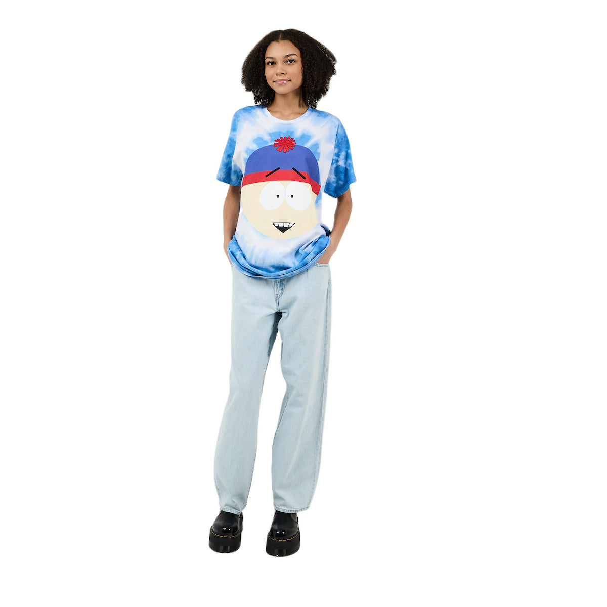 South Park Stan Marsh Men's Blue Spiral Tie Dye Short Sleeve Tee