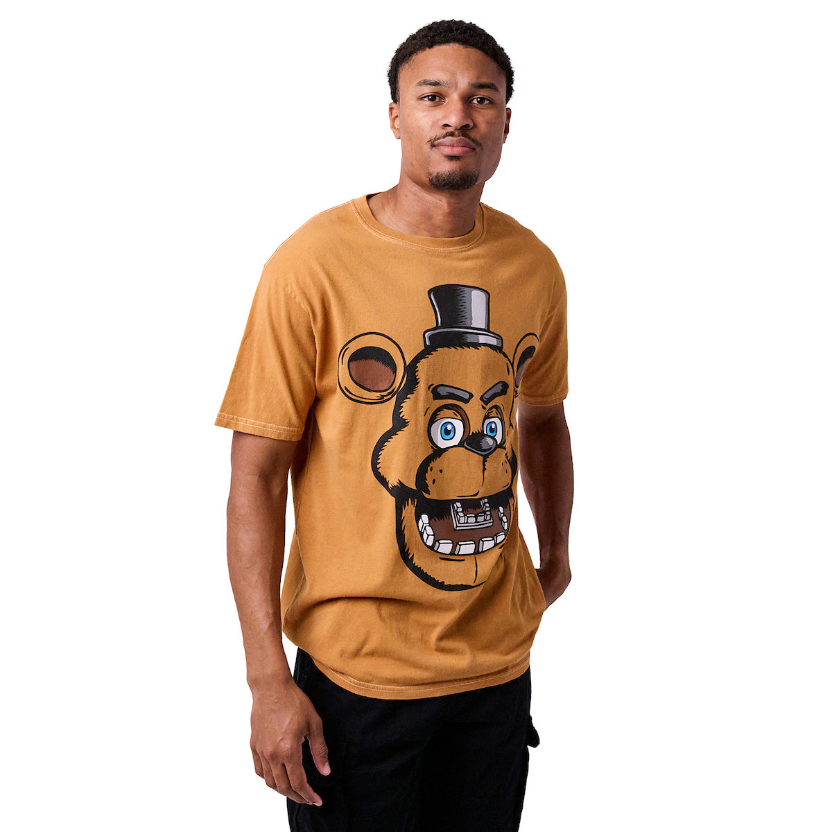 Five Nights at Freddy's Freddy Fazbear Men's Brown Short Sleeve Tee