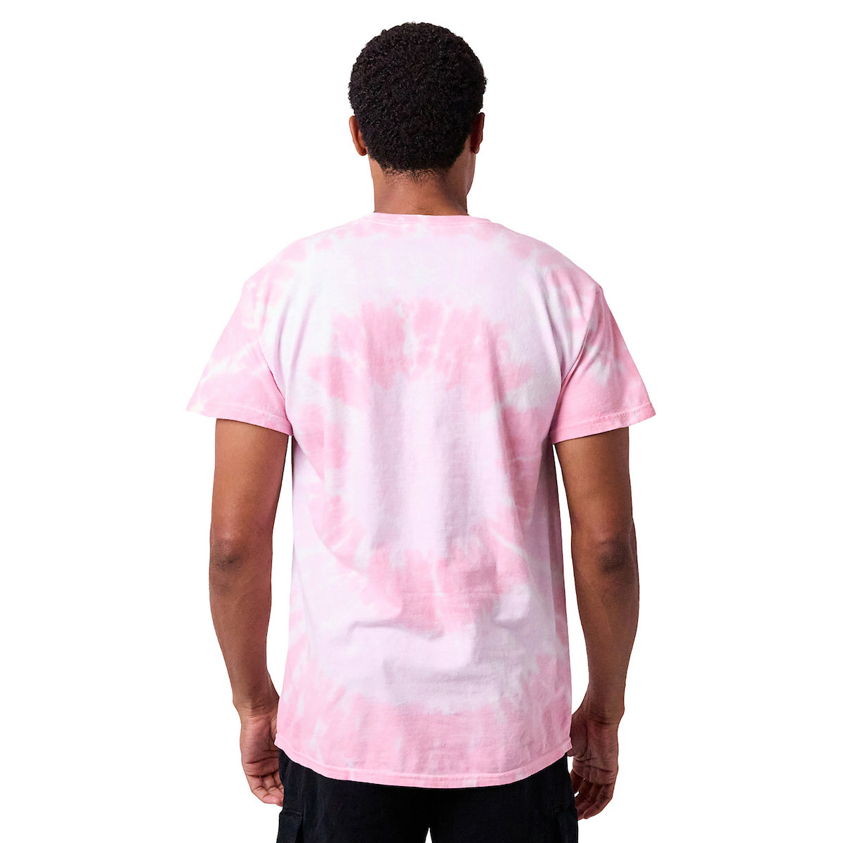 Spongebob Squarepants Big Face Gary Adult Pink Spiral Tie-Dye Crew Neck Short Sleeve T-shirt