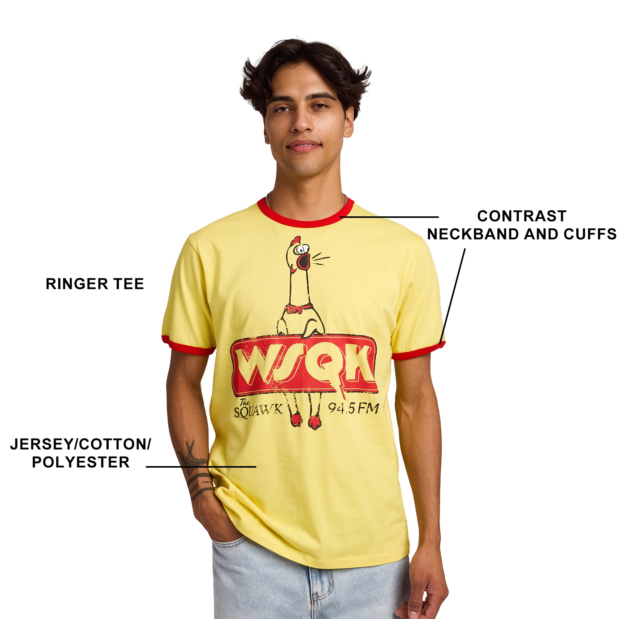 Stranger Things WSQK Men's Ringer Tee