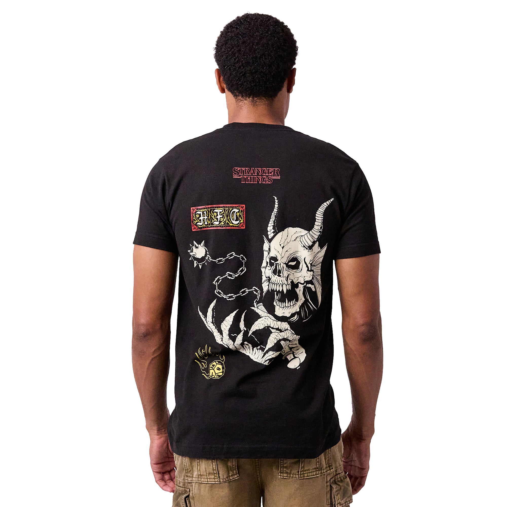 Stranger Things Hellfire Club Icons Men's Black Crew Neck Short Sleeve T-shirt