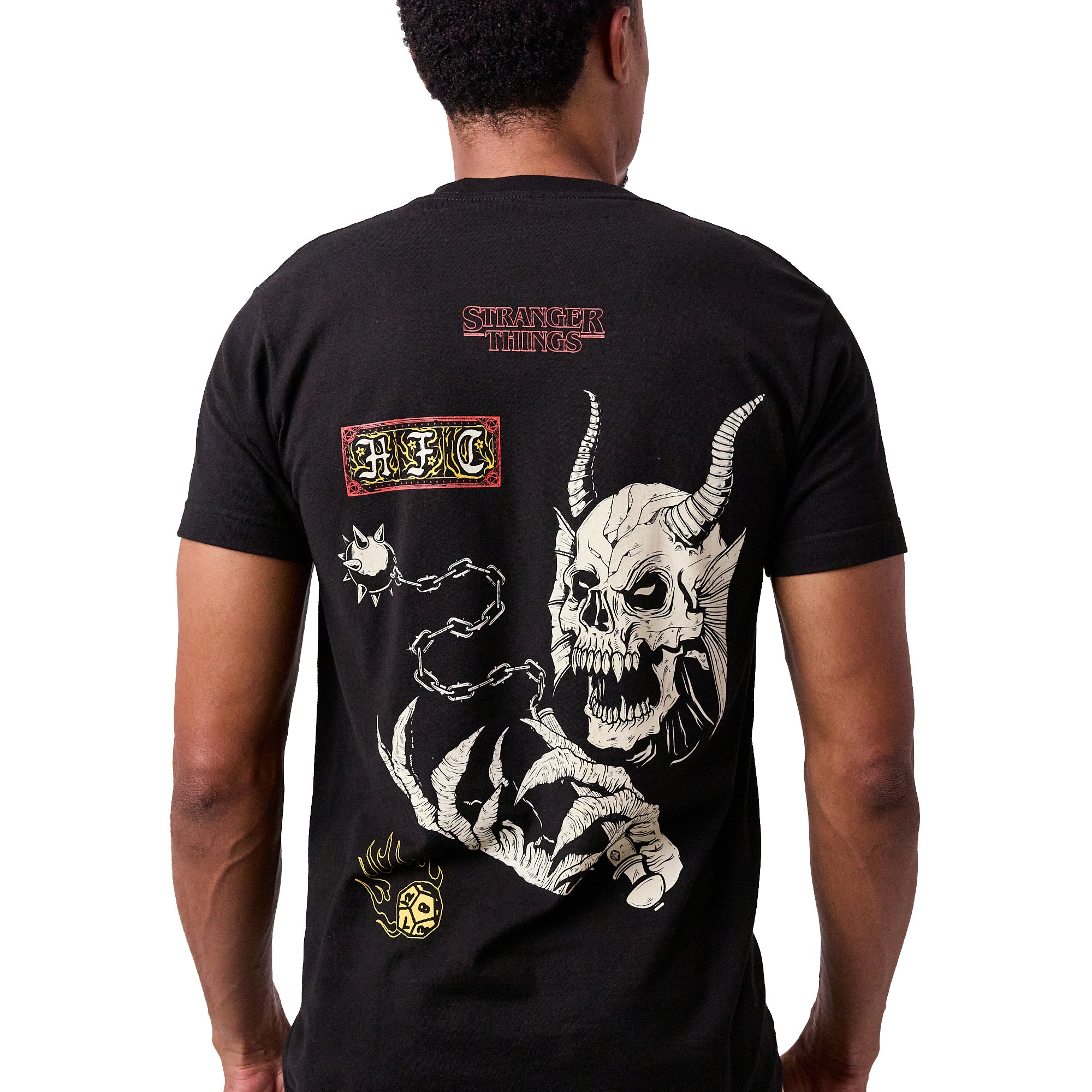 Stranger Things Hellfire Club Icons Men's Black Crew Neck Short Sleeve T-shirt