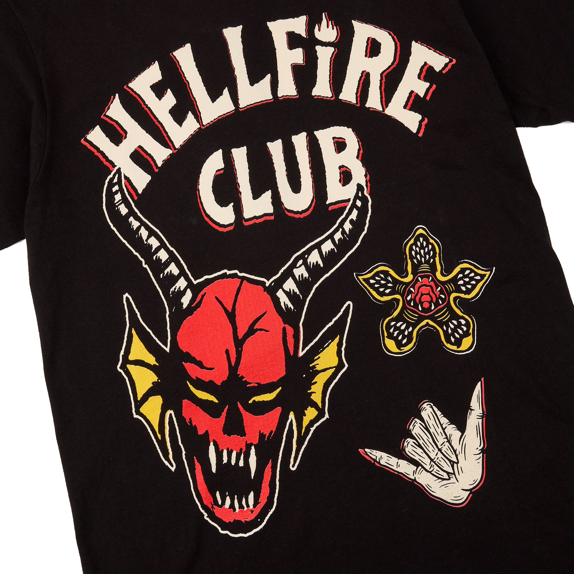 Stranger Things Hellfire Club Icons Men's Black Crew Neck Short Sleeve T-shirt