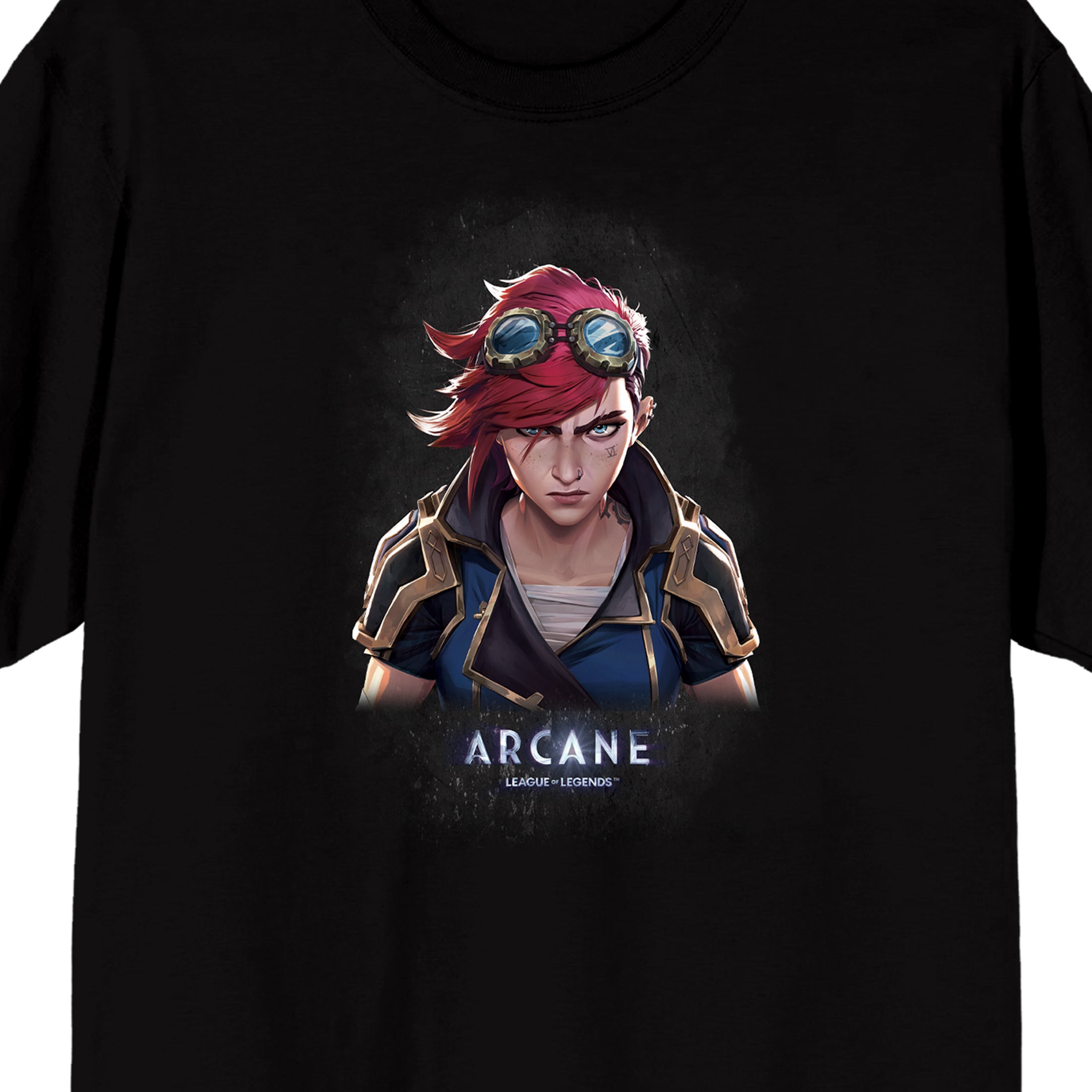 Arcane: League of Legends Vi Close-Up Graphic Men's Black Short Sleeve Tee