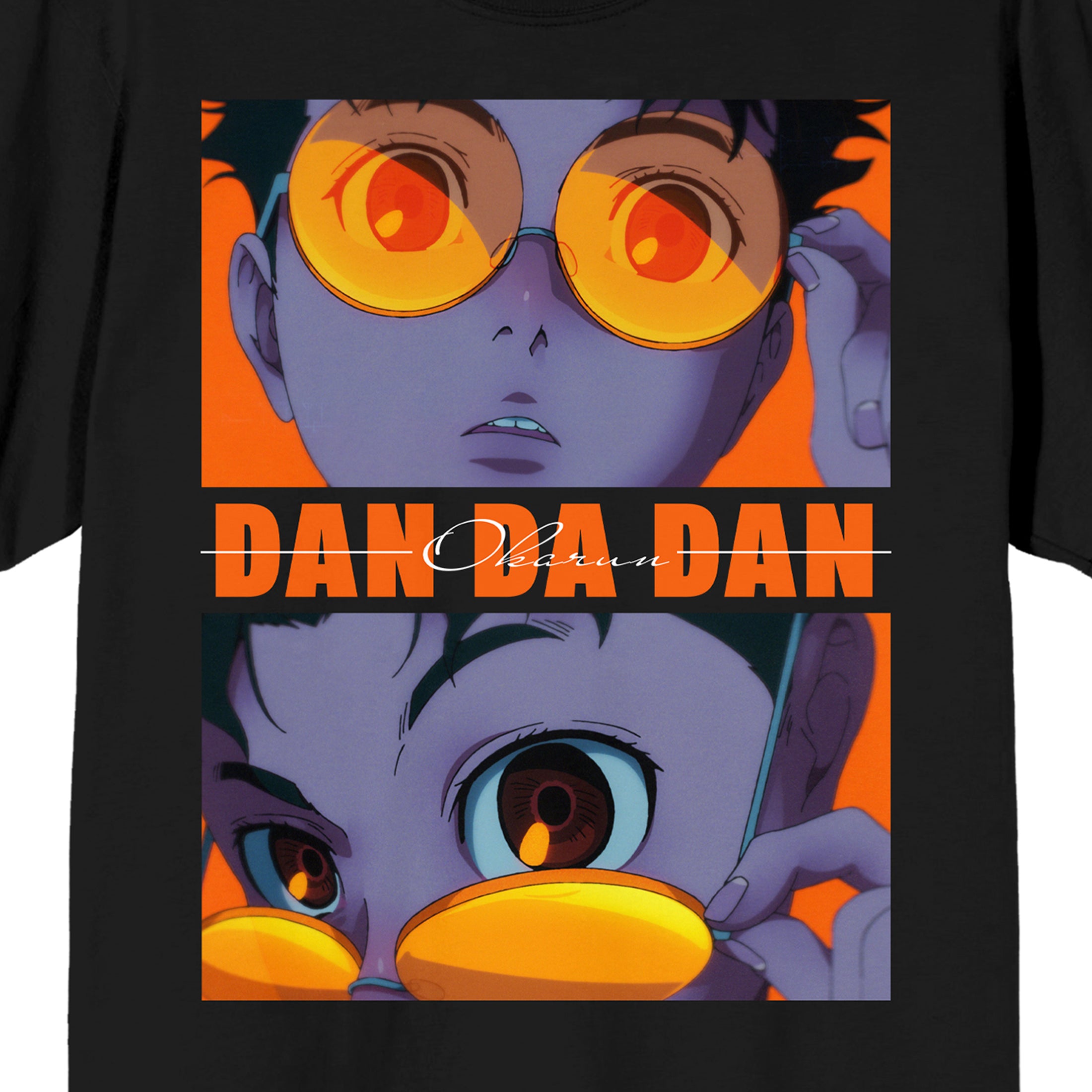 Dandadan Ken Takakura Face Shots Adult Black Crew Neck Short Sleeve Tee