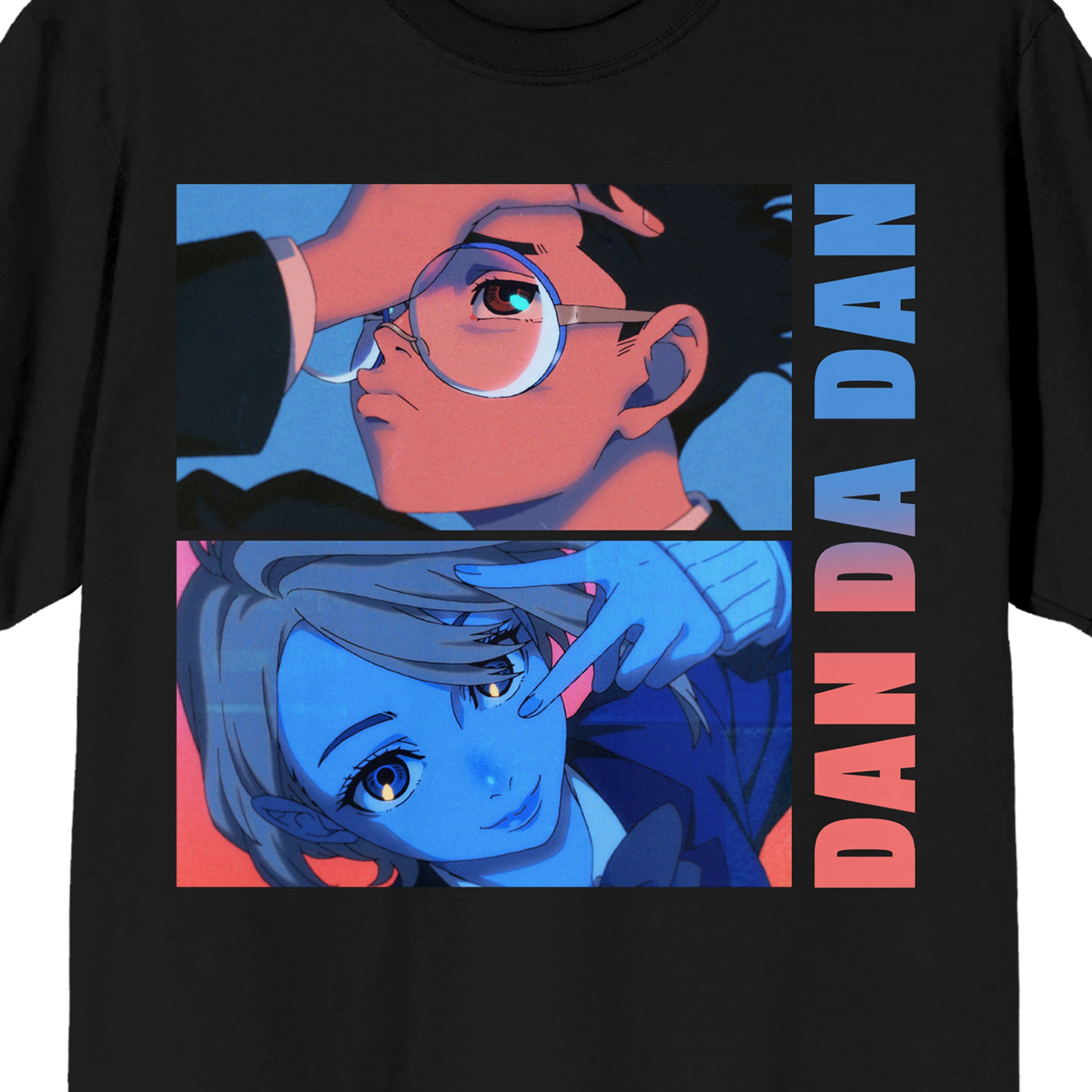 Dandadan Okarun Aira Momo Adult Black Crew Neck Short Sleeve Tee