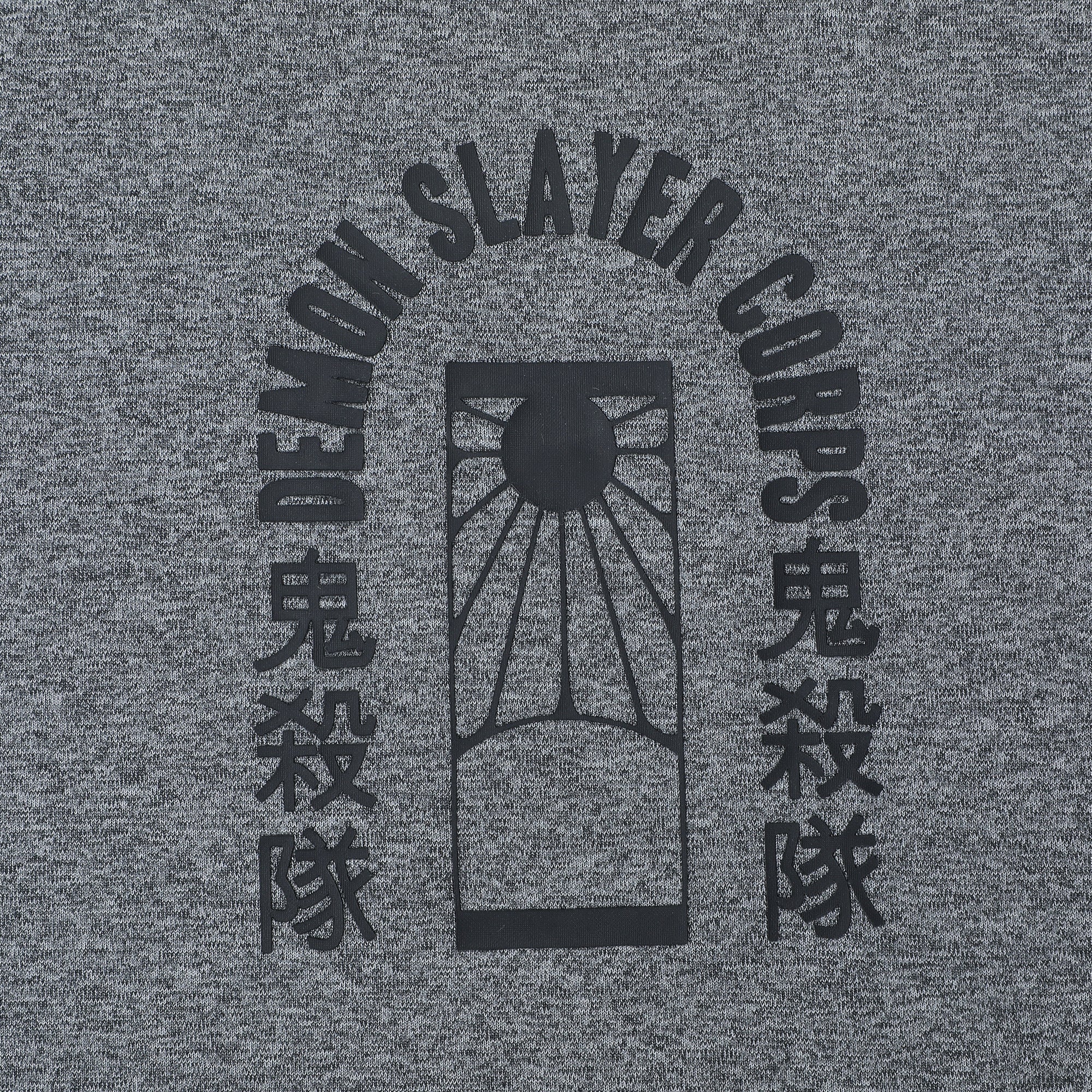 Demon Slayer Tanjiro Earring & Fox Mask Men's Athletic Heather Crew Neck Short Sleeve Performance Tee Gym Shirt