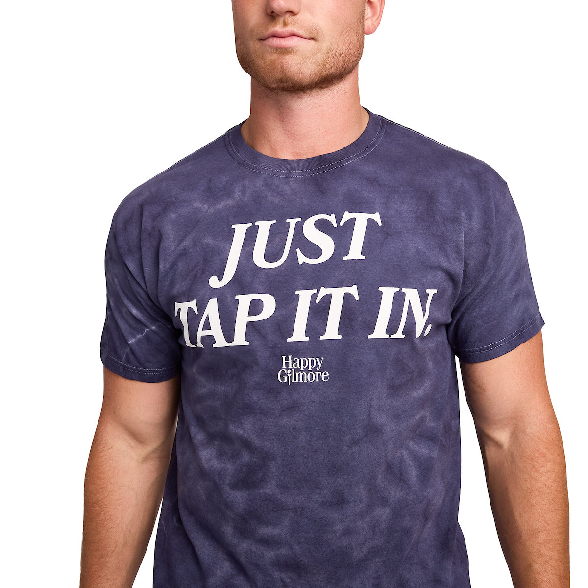 Happy Gilmore Just Tap It In Men's Dark Blue Mineral Wash Oversized Crew Neck Short Sleeve T-shirt