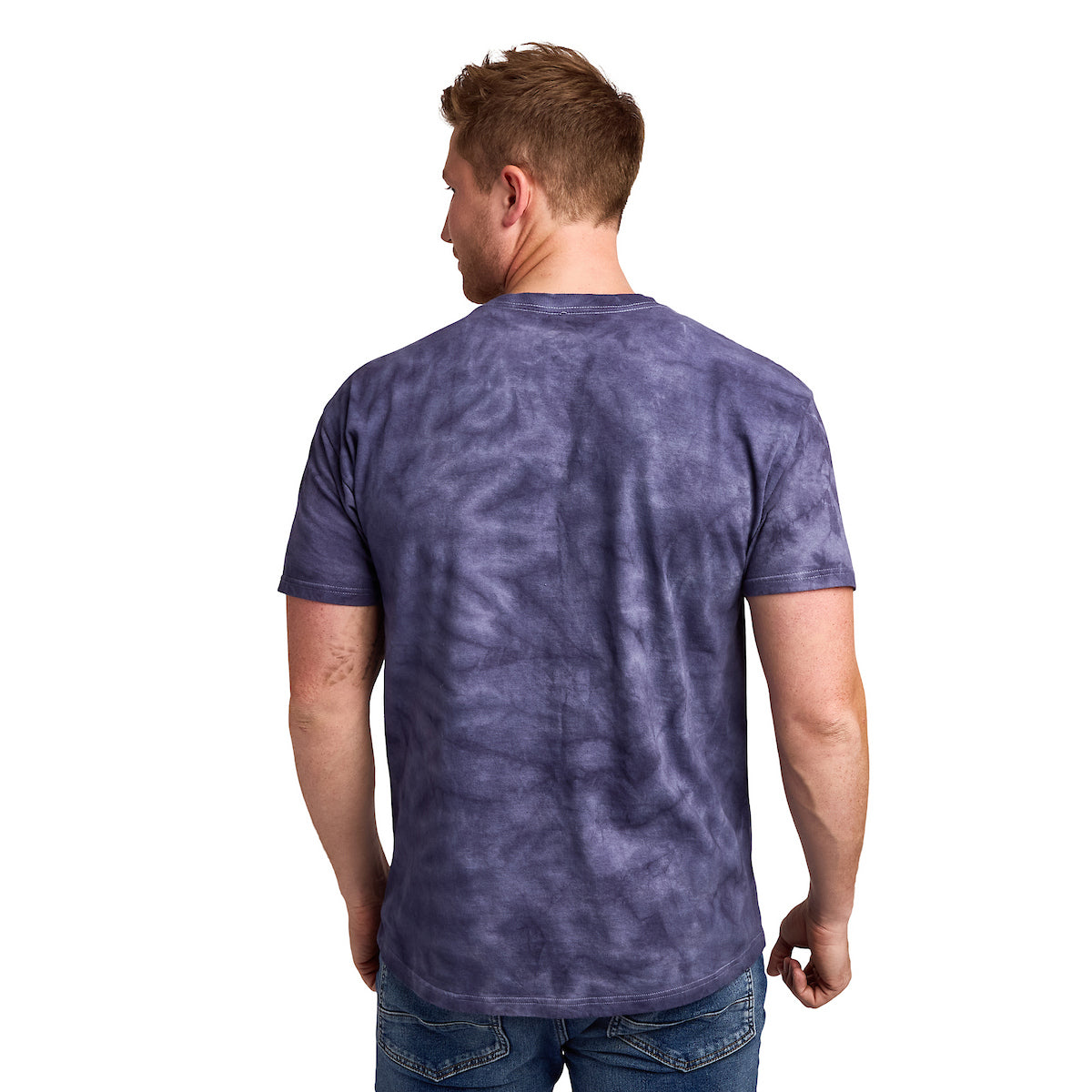 Superman Logo Men's Navy Crystal Wash Crew Neck Short Sleeve T-shirt