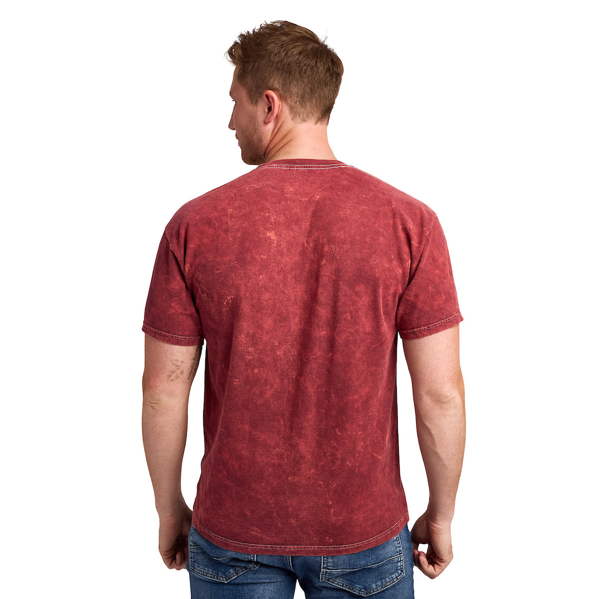 Dungeons & Dragons Roll For Initiative Men's Maroon Mineral Wash Crew Neck Short Sleeve T-shirt