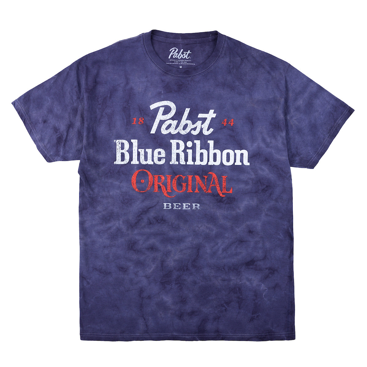 Pabst Blue Ribbon Original Men's Blue Crystal Wash Crew Neck Short Sleeve T-shirt
