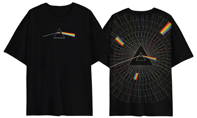 Pink Floyd Prism Logo Front & Back on Men's Black Short Sleeve Tee