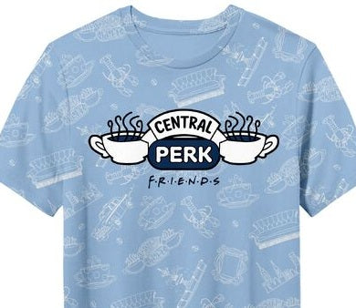 Friends All Over Print on Men's Light Blue Short Sleeve Tee