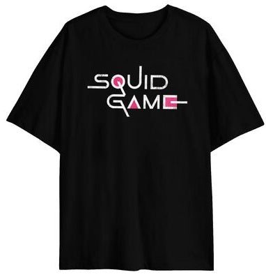 Squid Game Logo Front and Back on Men's Black Short Sleeve Tee