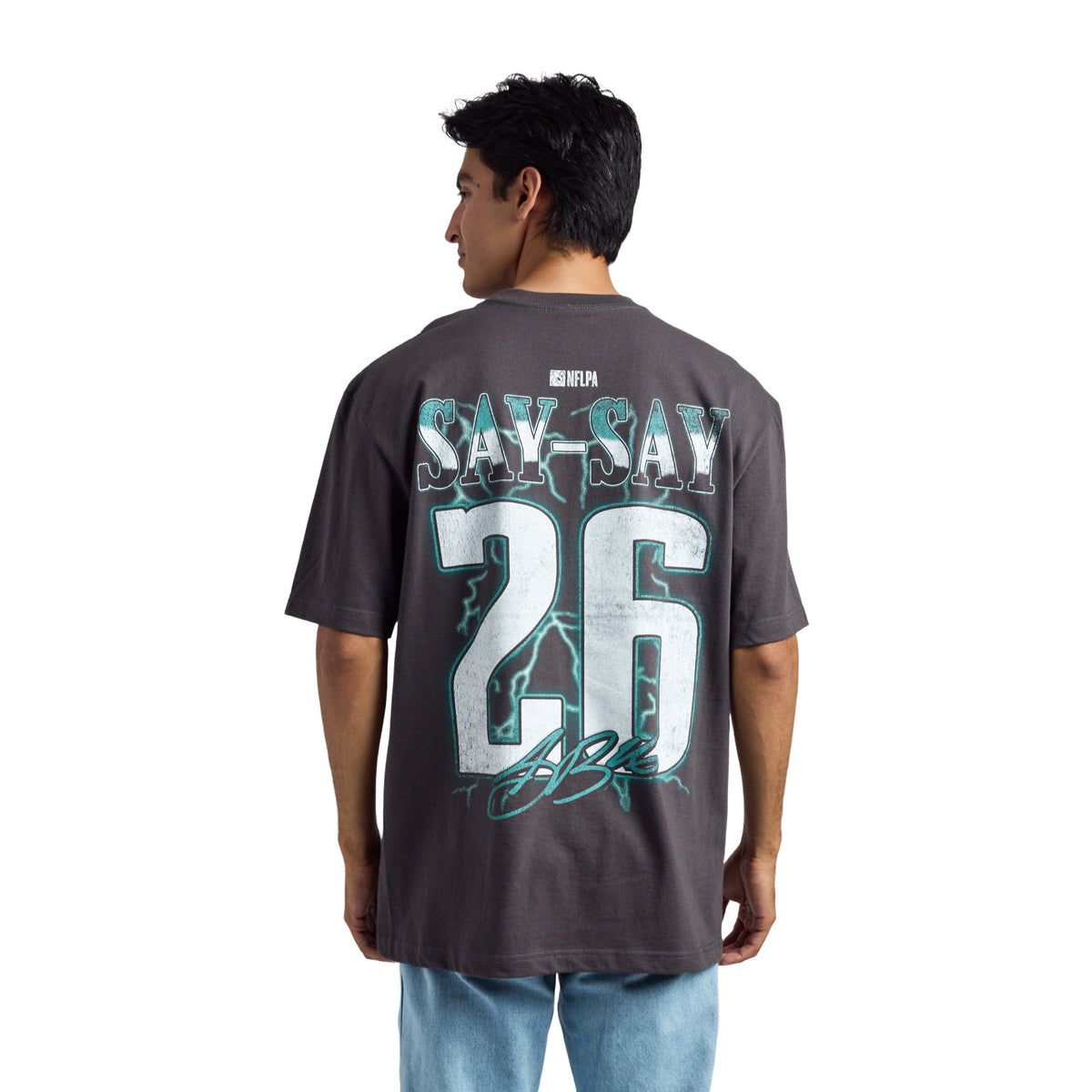 NFLPA Saquon Barkley Oversized Helmet Art Tee for Men