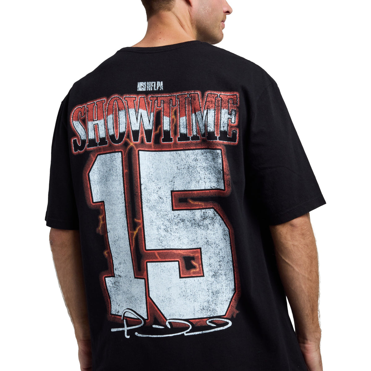 NFLPA Patrick Mahomes Helmet Art Short Sleeve Tee For Men