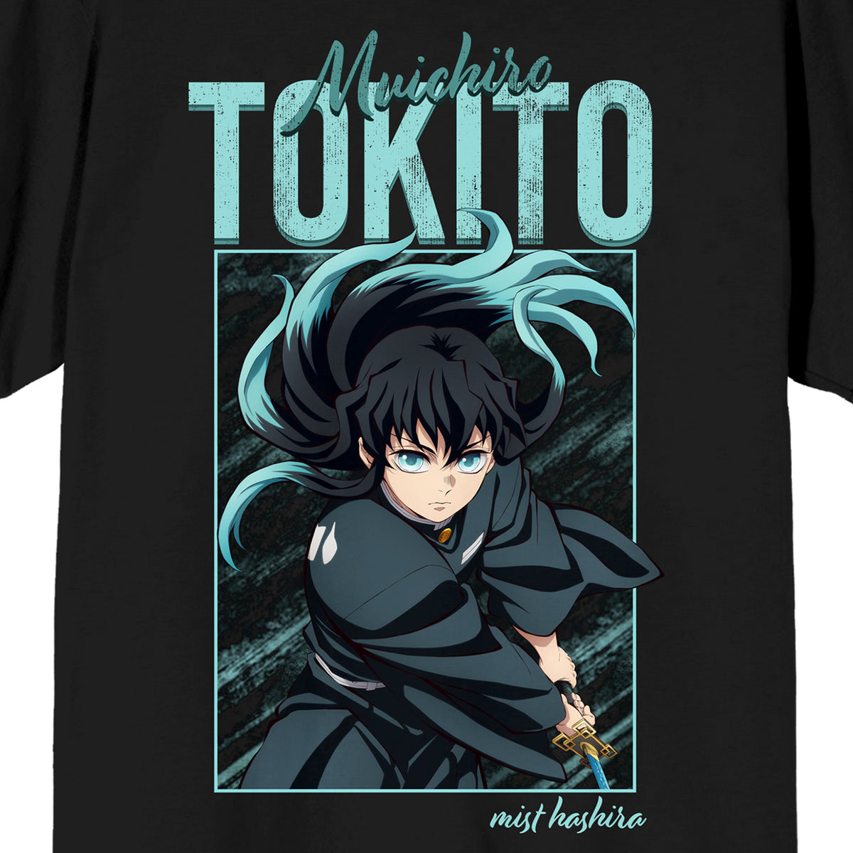 Demon Slayer Infinity Castle Muchichiro Tokito Adult Black Crew Neck Short Sleeve T-shirt
