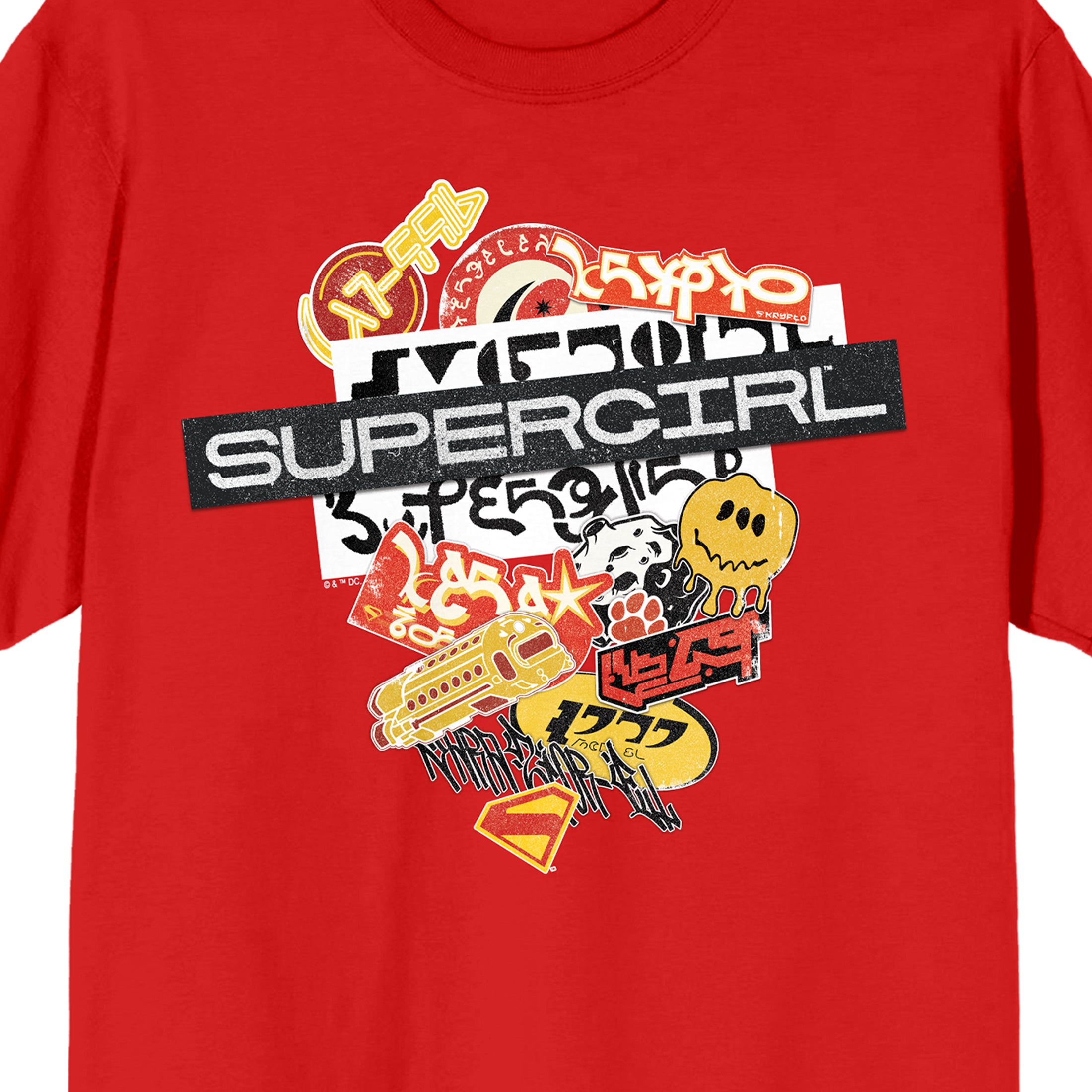 Supergirl Movie (2026) Sticker Art Men’s Red Crew Neck Short Sleeve T-shirt