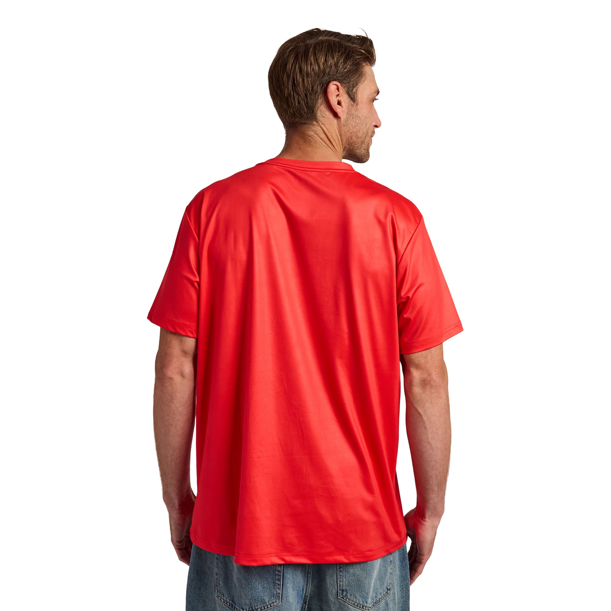 Spain Soccer Federation Espana Jersey Men’s Red & Blue Crew Neck Short Sleeve T-shirt