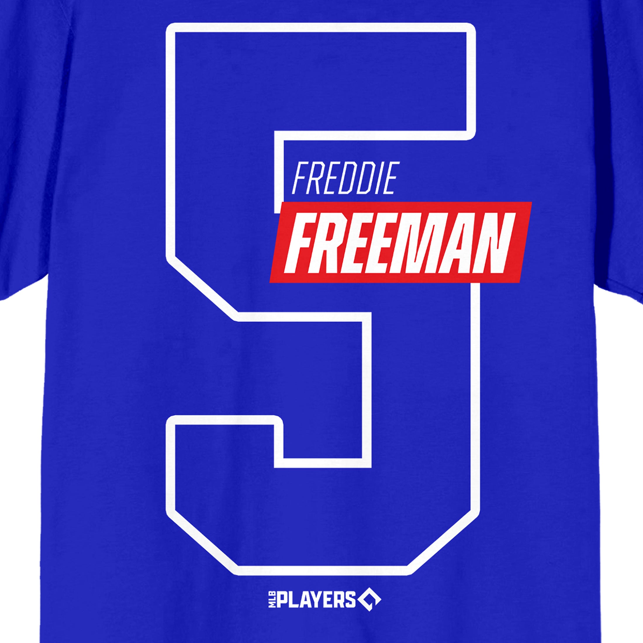 MLBPA Freeman 5 Adult Royal Blue Crew Neck Short Sleeve T-shirt