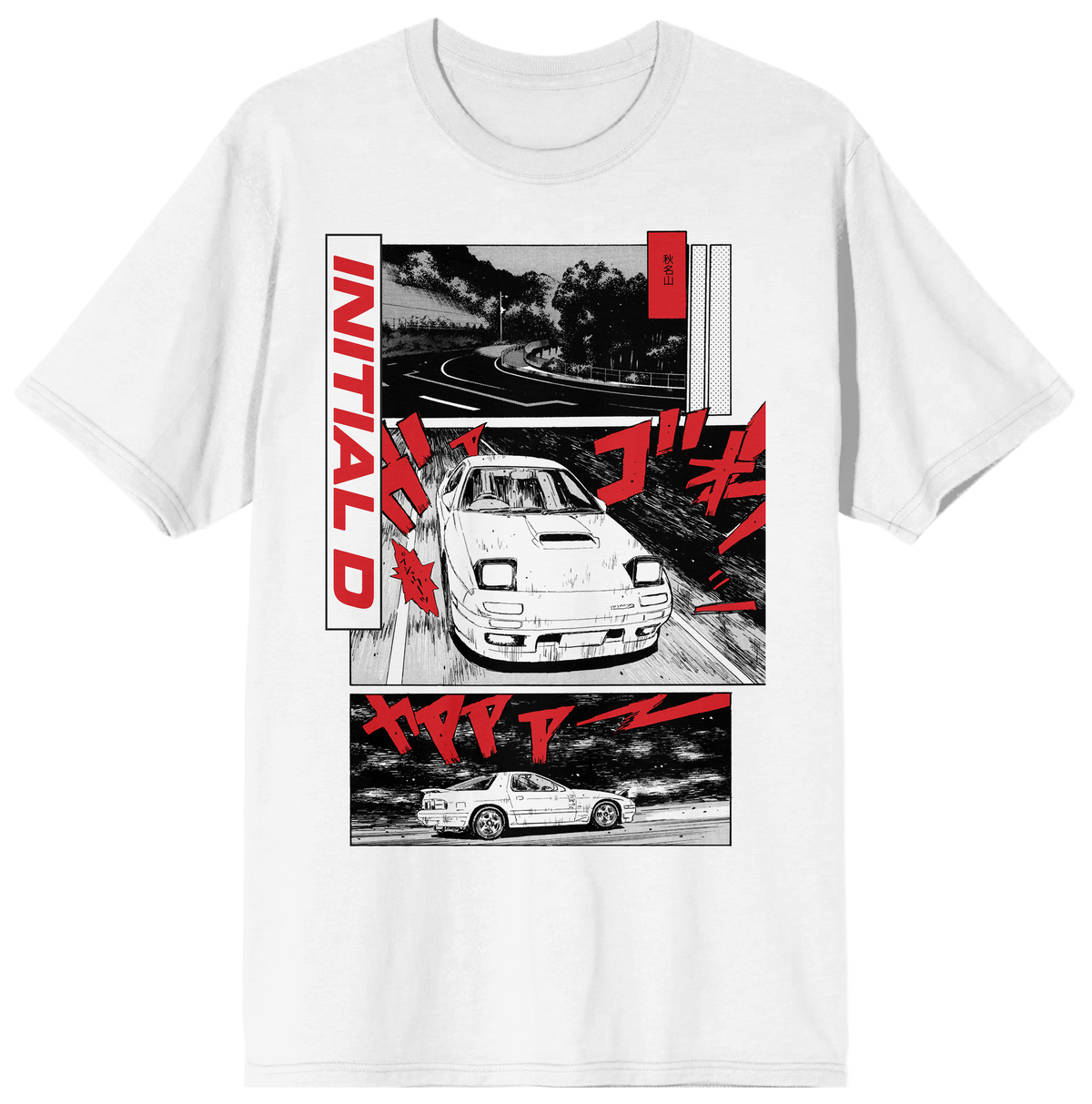 Initial D Multi Logo Graphic Short Sleeve Tee for Men