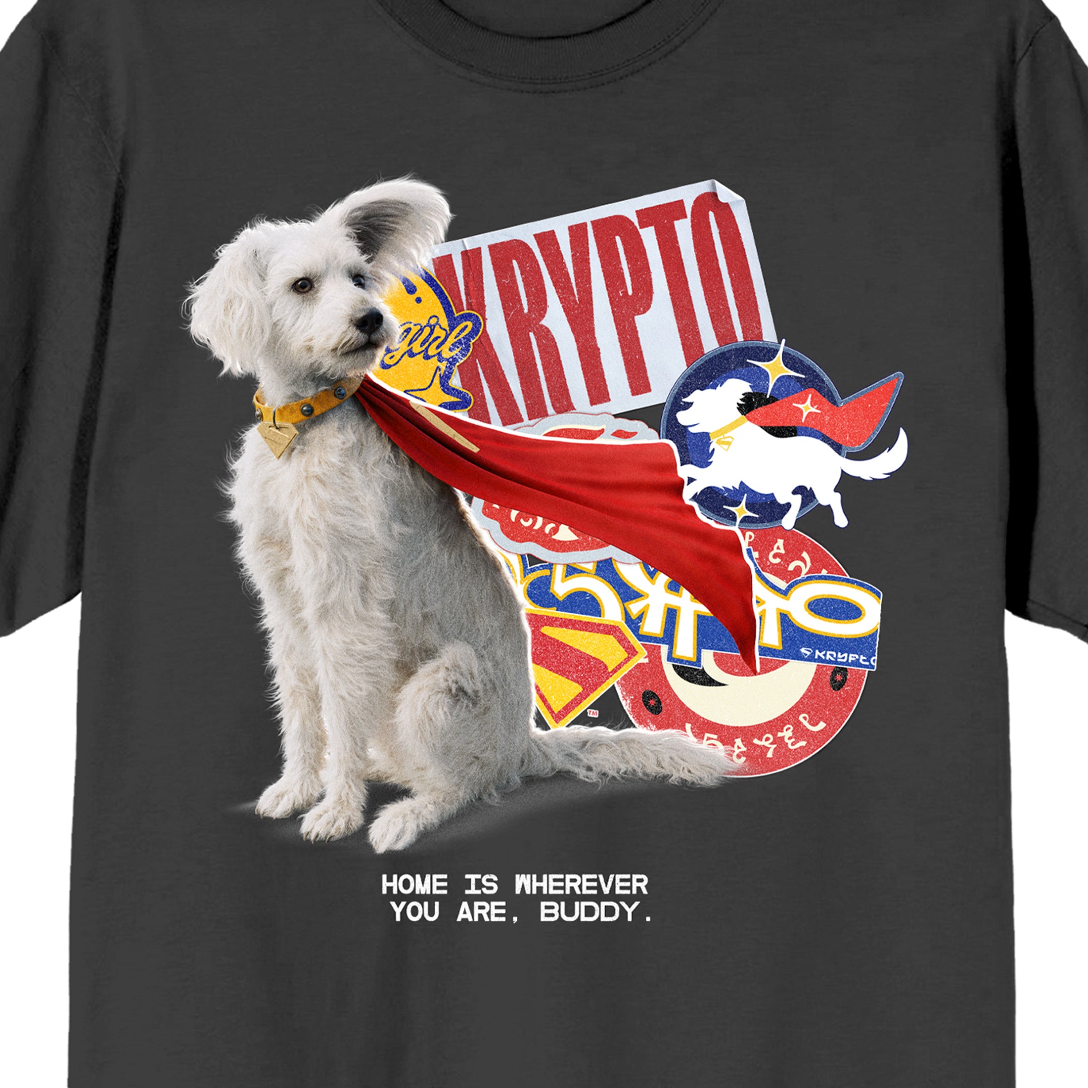 Supergirl Movie (2026) Krypto Sticker Art Men’s Charcoal Crew Neck Short Sleeve T-shirt