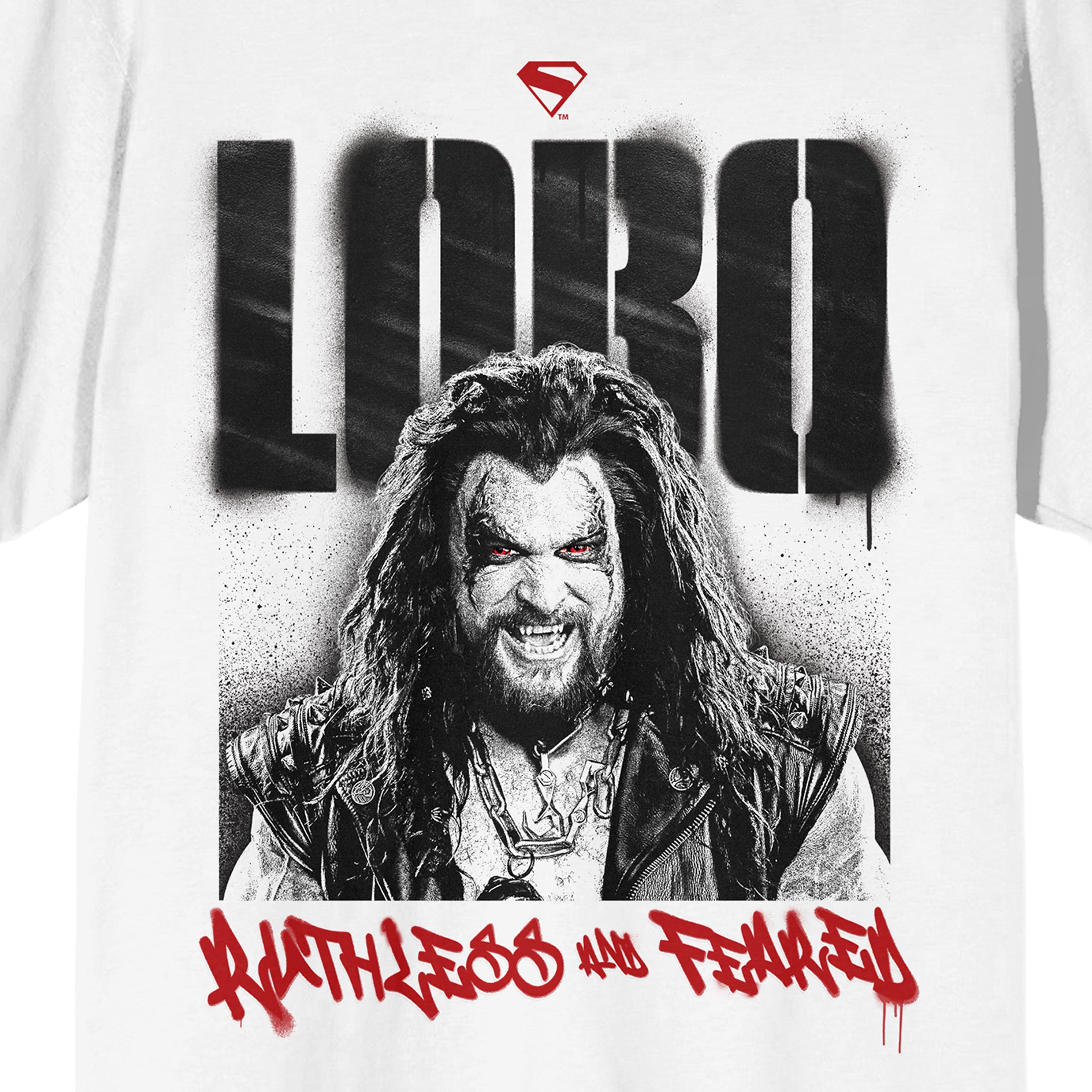 Supergirl Movie (2026) Lobo Ruthless And Feared Graffiti Men’s White Crew Neck Short Sleeve T-shirt