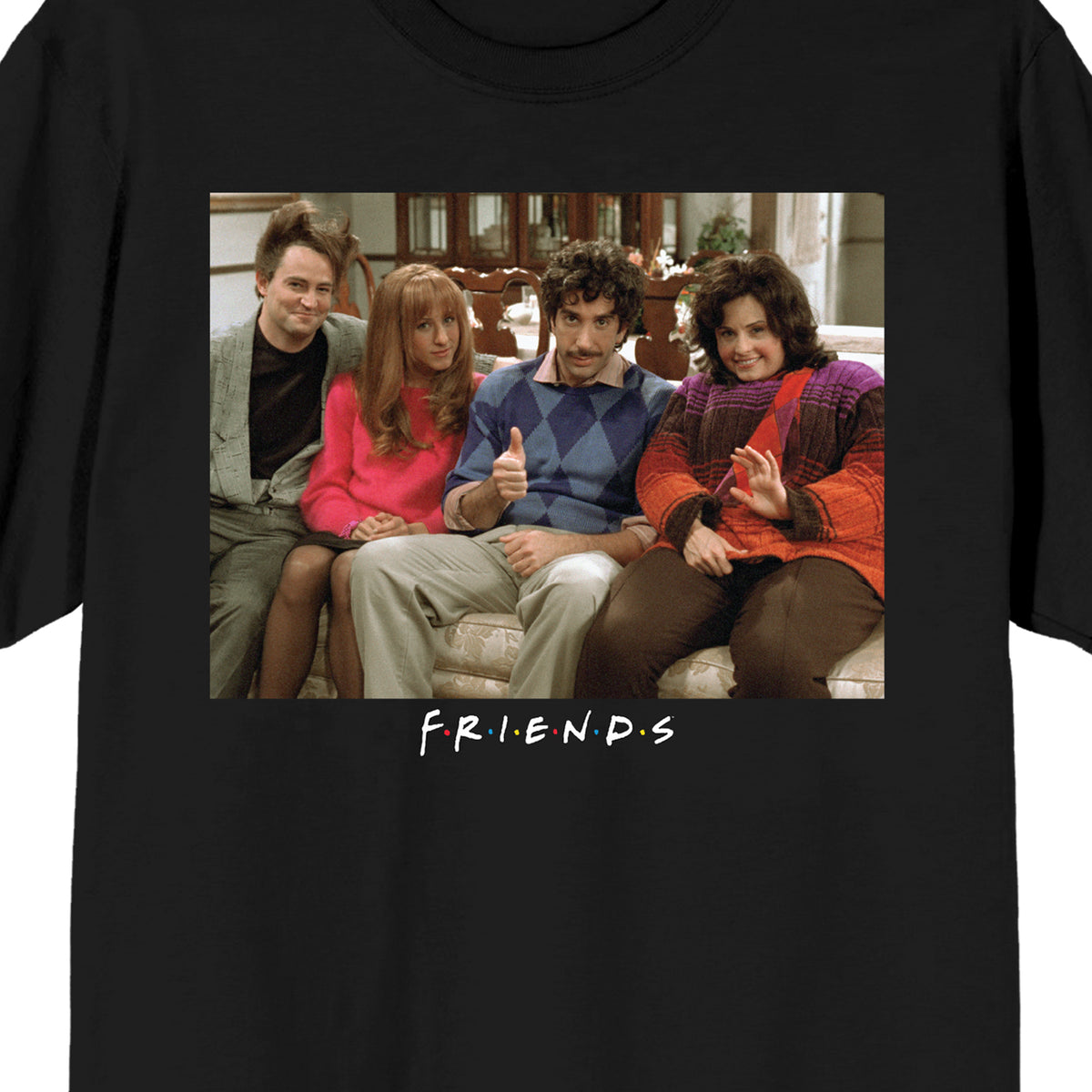 Friends TV Show Men's Classic Cast Photo Short Sleeve Crew Neck Graphic Tee | Officially Licensed